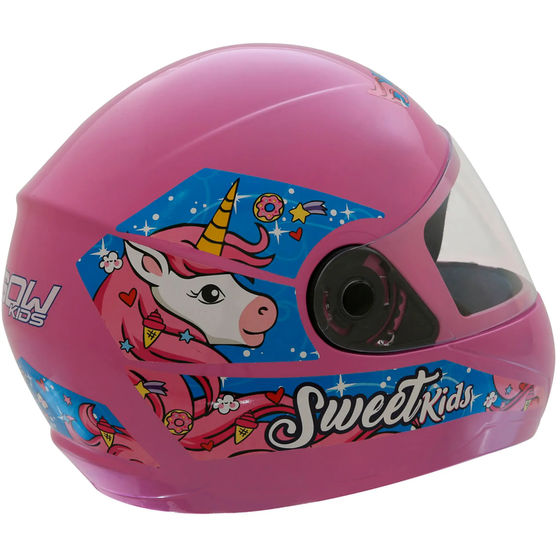 Capacete de Moto Infantil Fechado 54 Gow Sweet com IRS - Rosa