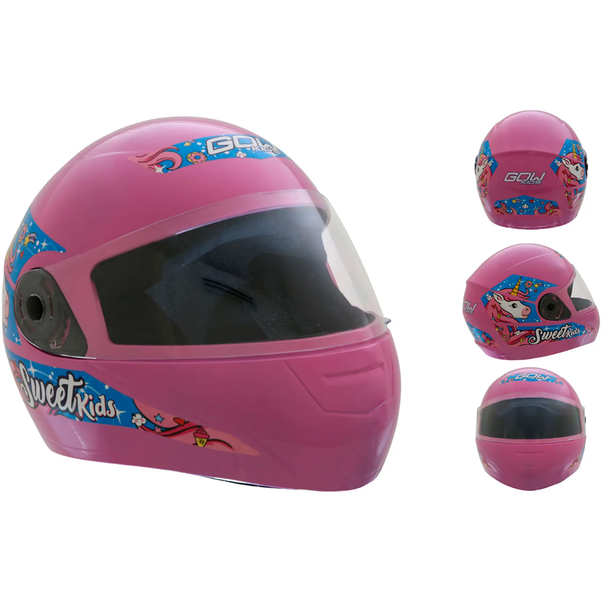 Capacete de Moto Infantil Fechado 54 Gow Sweet com IRS - Rosa