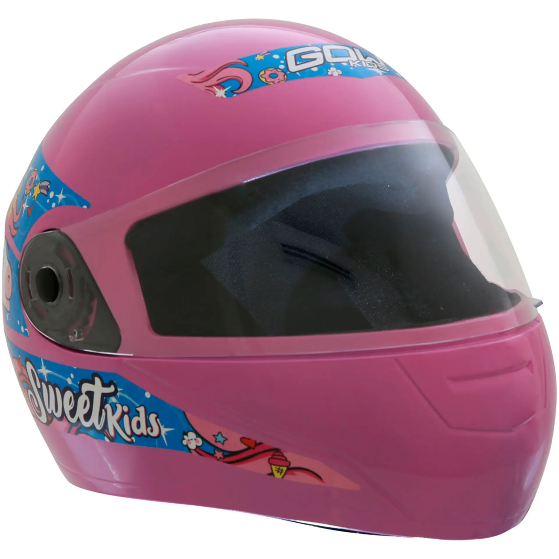 Capacete de Moto Infantil Fechado 54 Gow Sweet com IRS - Rosa