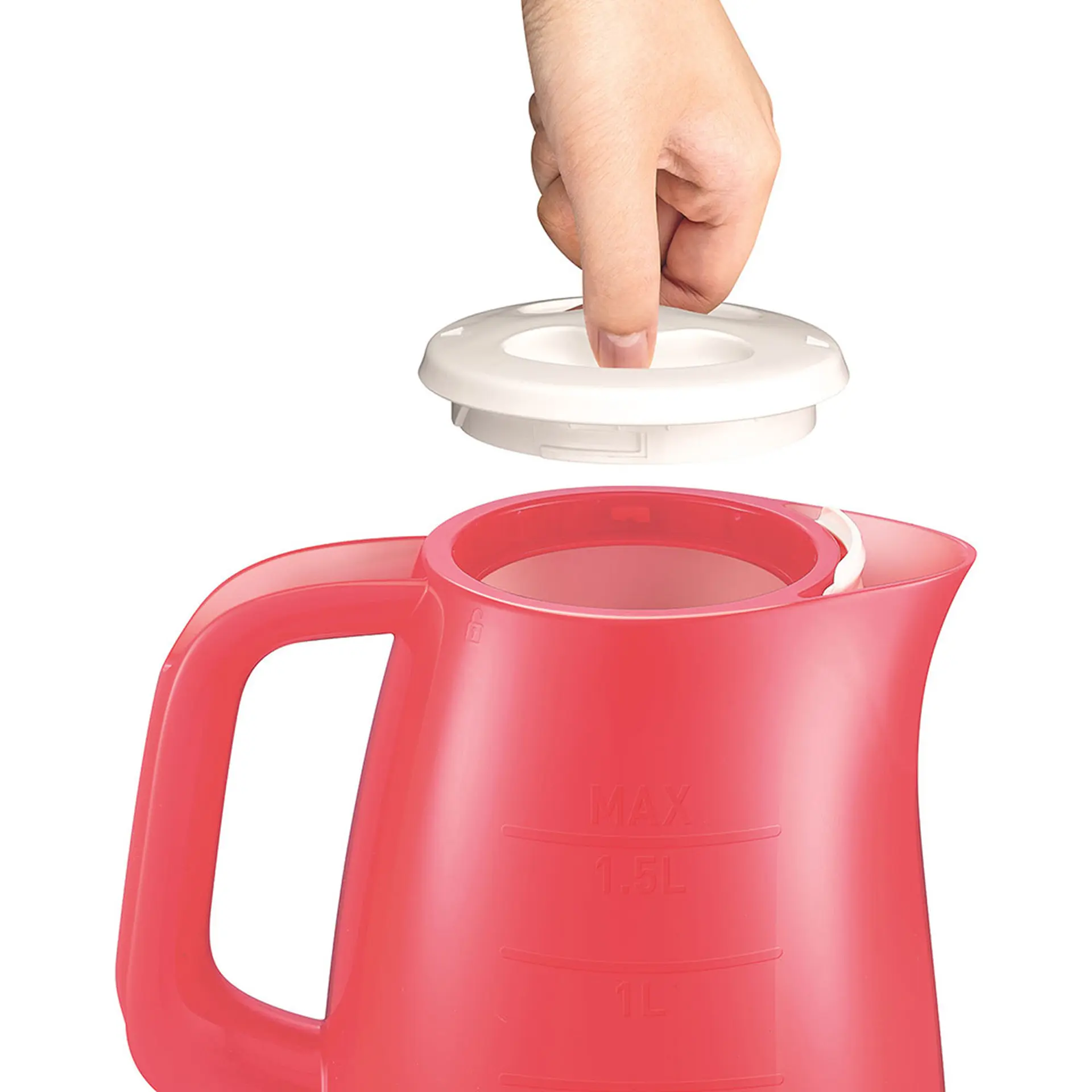 Chaleira Elétrica Arno Vision 1,5L 1500W Desligamento Automático - Vermelho/Branco - 220 Volts