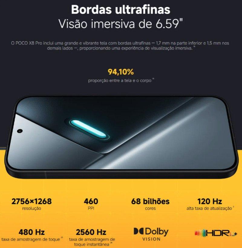 Smartphone Xiomi Poco X8 Pro 12 GB RAM 512 GB Preto