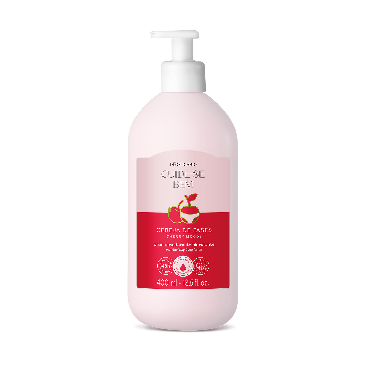 Loção Desodorante Hidratante Corporal Cuide-se Bem Cereja De Fases 400ml