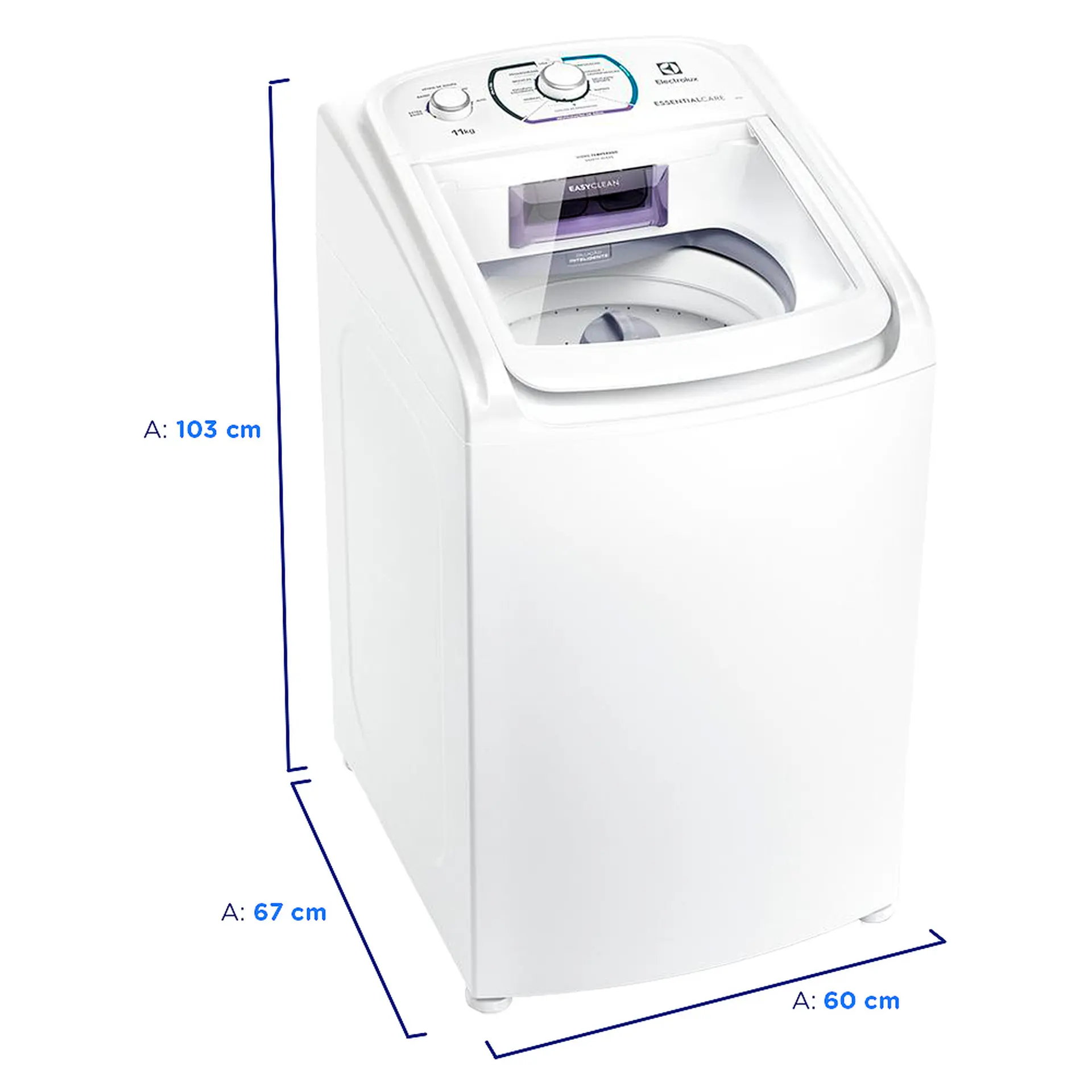 Máquina de Lavar Electrolux Essential Care 11kg Automáticat Top Load LES11 - Branco - 110 Volts