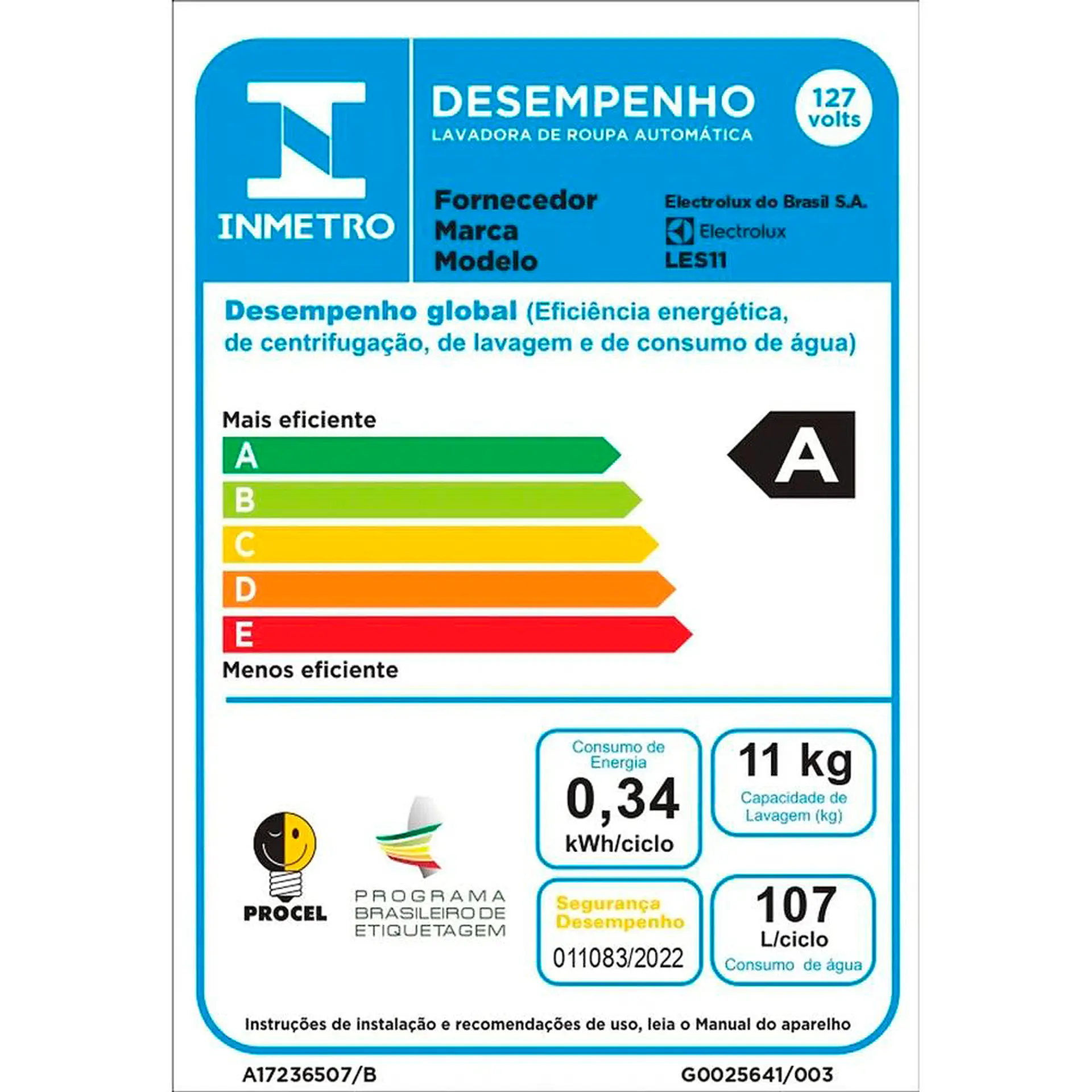 Máquina de Lavar Electrolux Essential Care 11kg Automáticat Top Load LES11 - Branco - 110 Volts