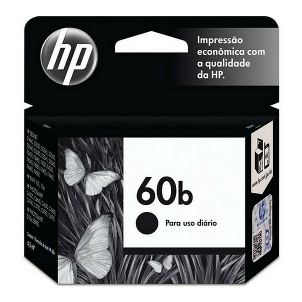 Cartucho de Tinta HP 60B Every day Preto Original - CC636WB - 200 páginas para D1660, D2530, D2545, D2560, D2660, D5560M F2430, F2480, F4210, F4235