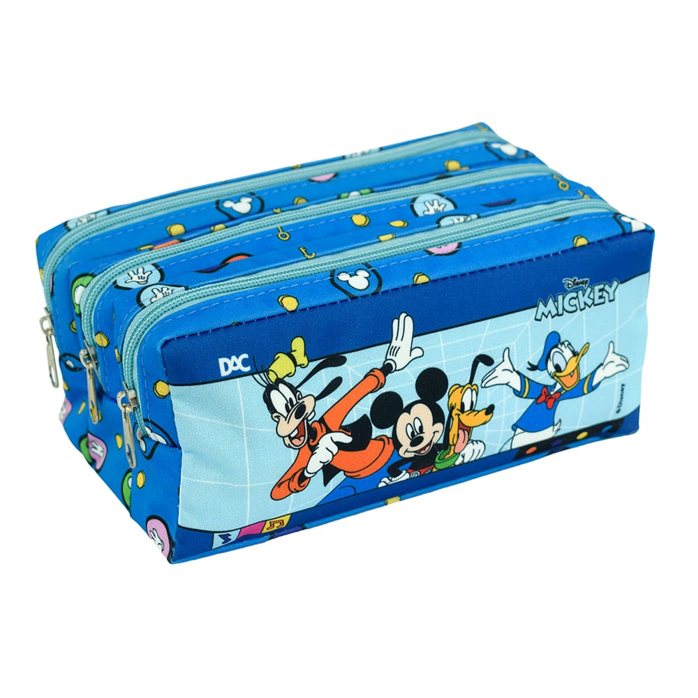 Estojo Escolar DAC Mickey Duplo em Tecido