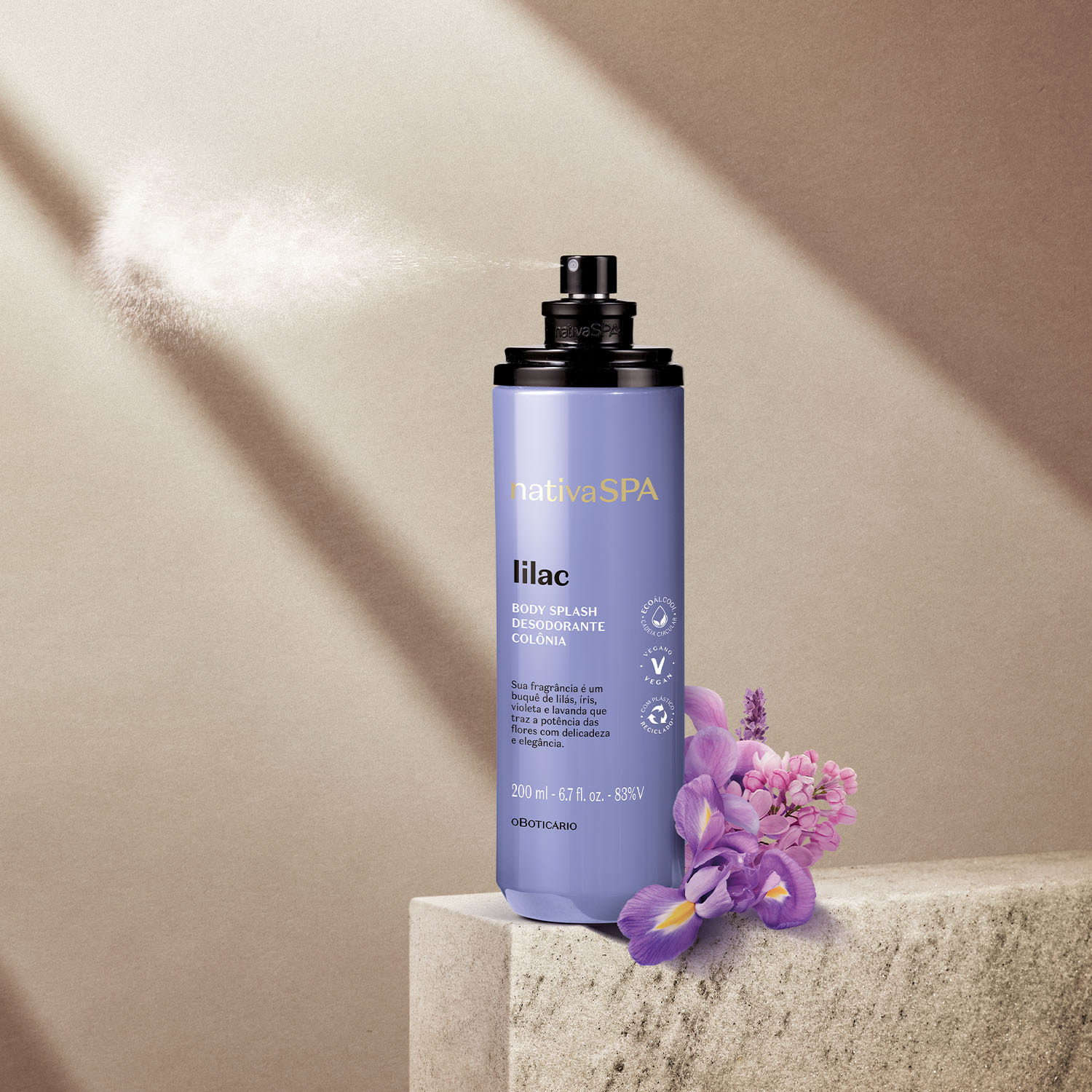 Nativa Spa Lilac Body Splash Desodorante Colônia 200ml