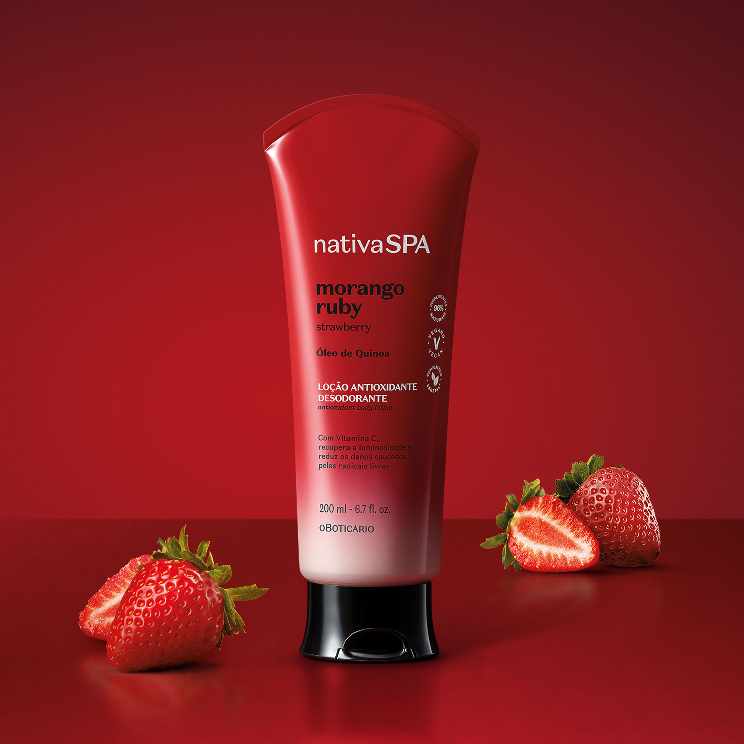 Loção Antioxidante Desodorante Corporal Nativa SPA Morango Ruby 200ml