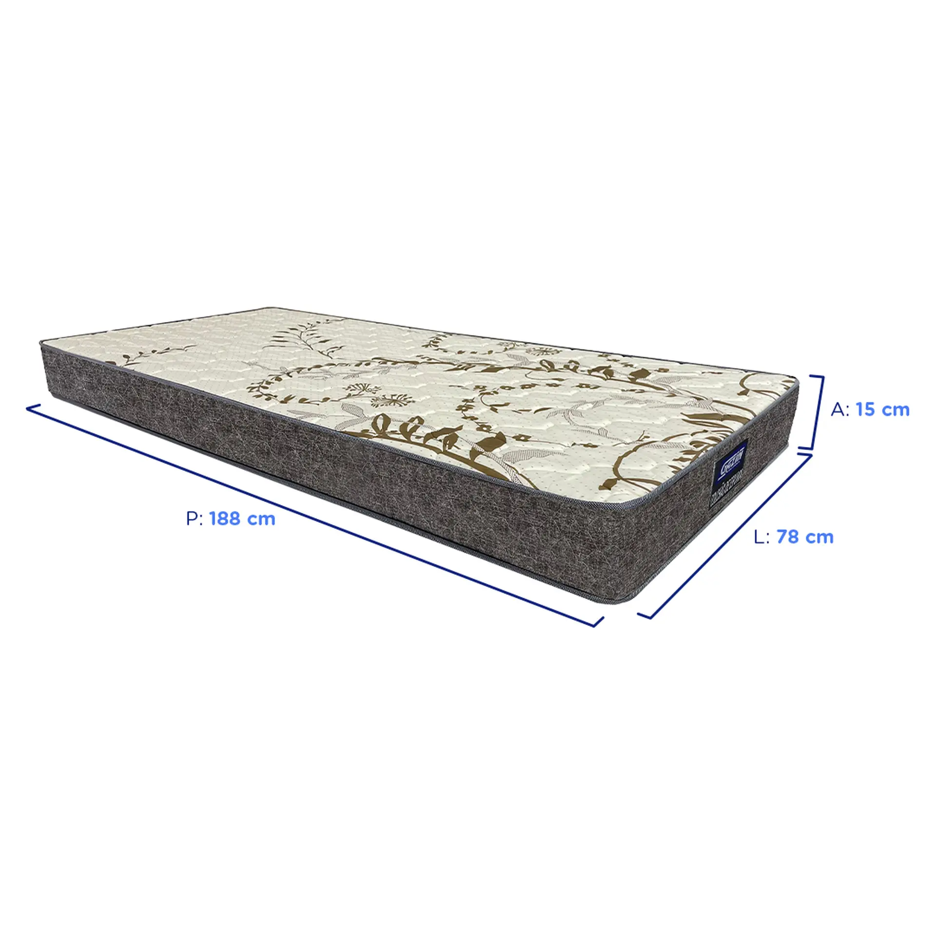 Colchão Solteiro de Espuma D28 Gazin Dunas 78x188 Double Face - Marrom