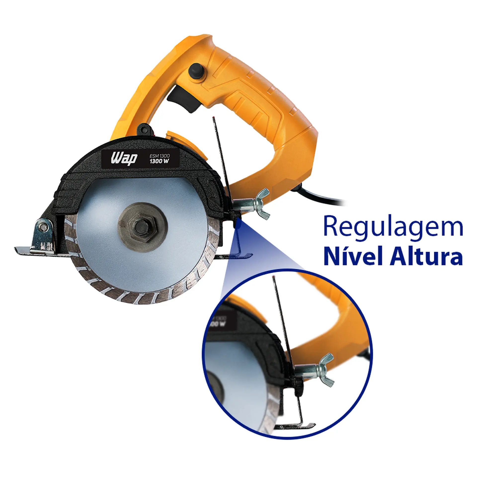 Serra Mármore Wap 4.3/8 Polegadas 1300W ESM1300 - Amarelo/Preto - 110 Volts