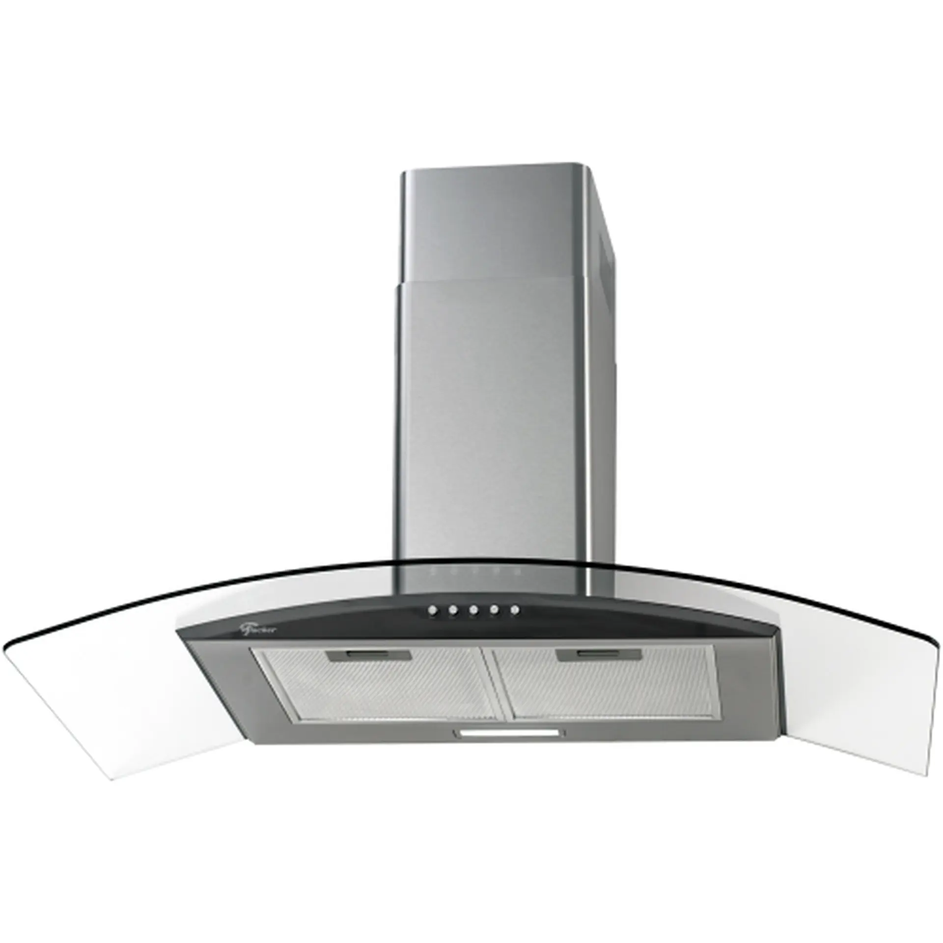 Coifa de Parede Fischer Fit 90cm 6 Bocas Vidro Curvo - Inox - 110 Volts