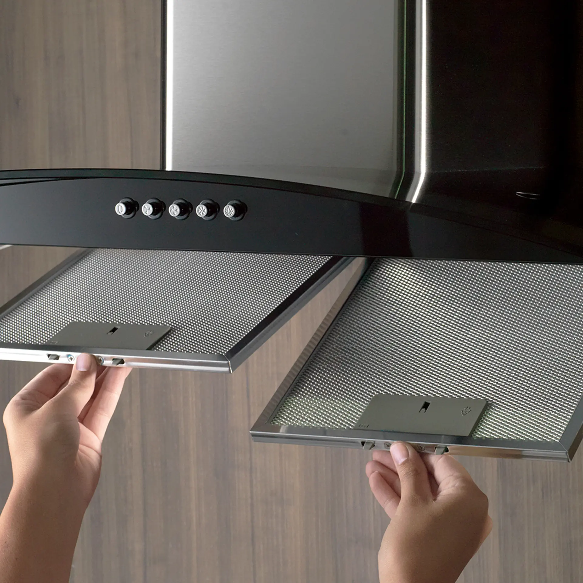 Coifa de Parede Fischer Fit 90cm 6 Bocas Vidro Curvo - Inox - 110 Volts