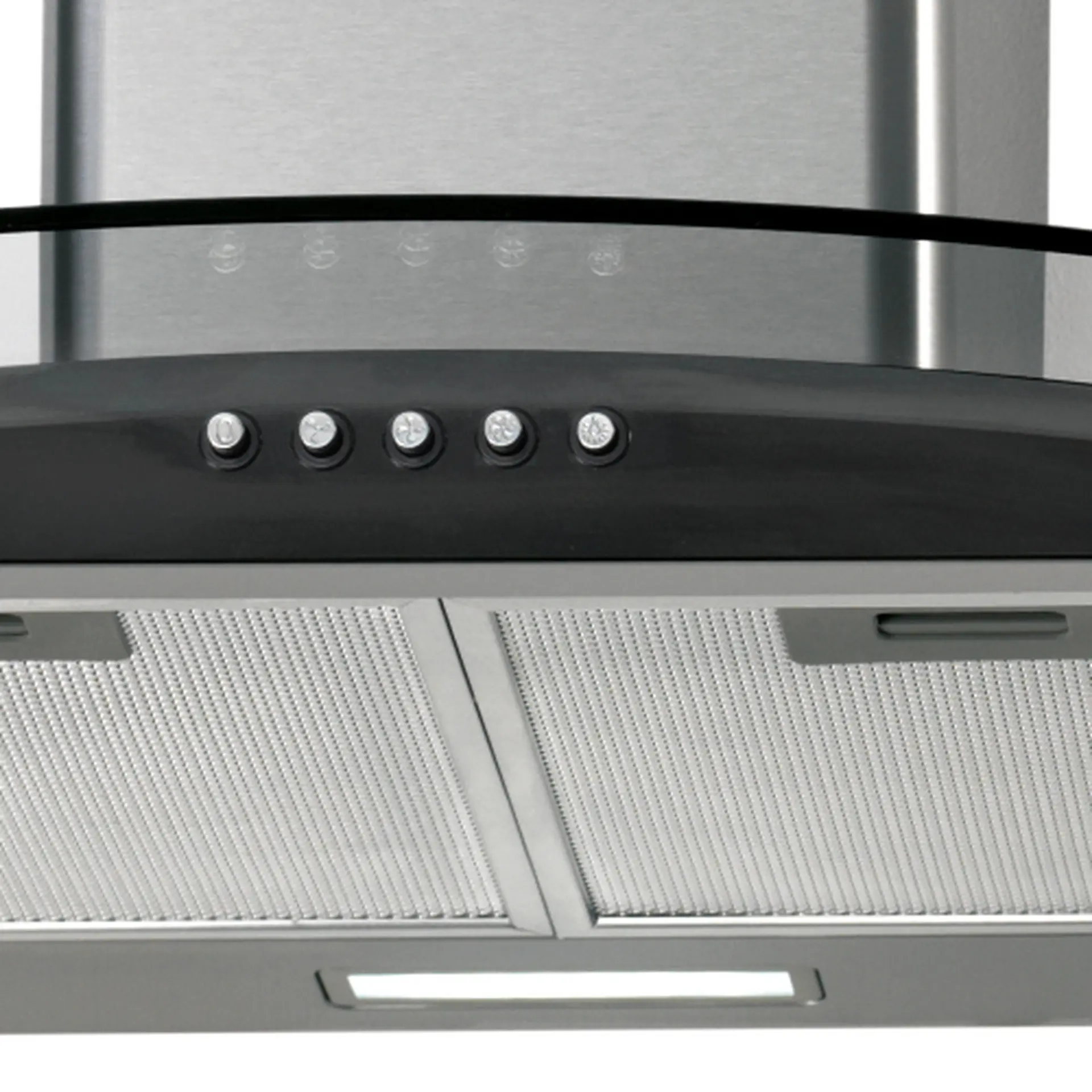 Coifa de Parede Fischer Fit 90cm 6 Bocas Vidro Curvo - Inox - 110 Volts