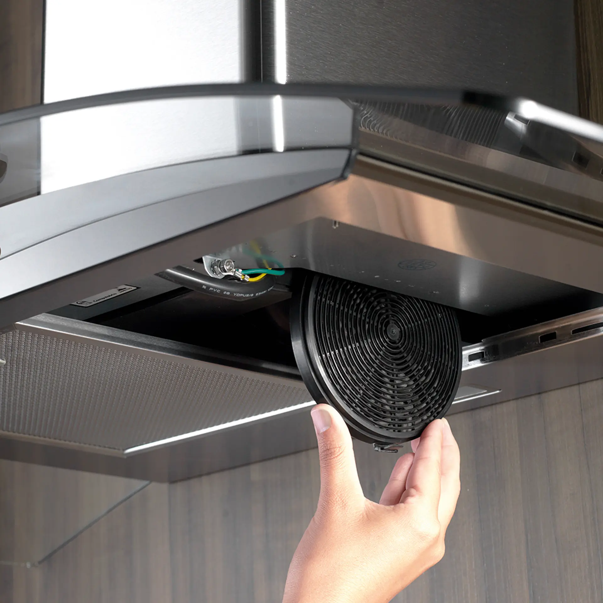 Coifa de Parede Fischer Fit 90cm 6 Bocas Vidro Curvo - Inox - 110 Volts