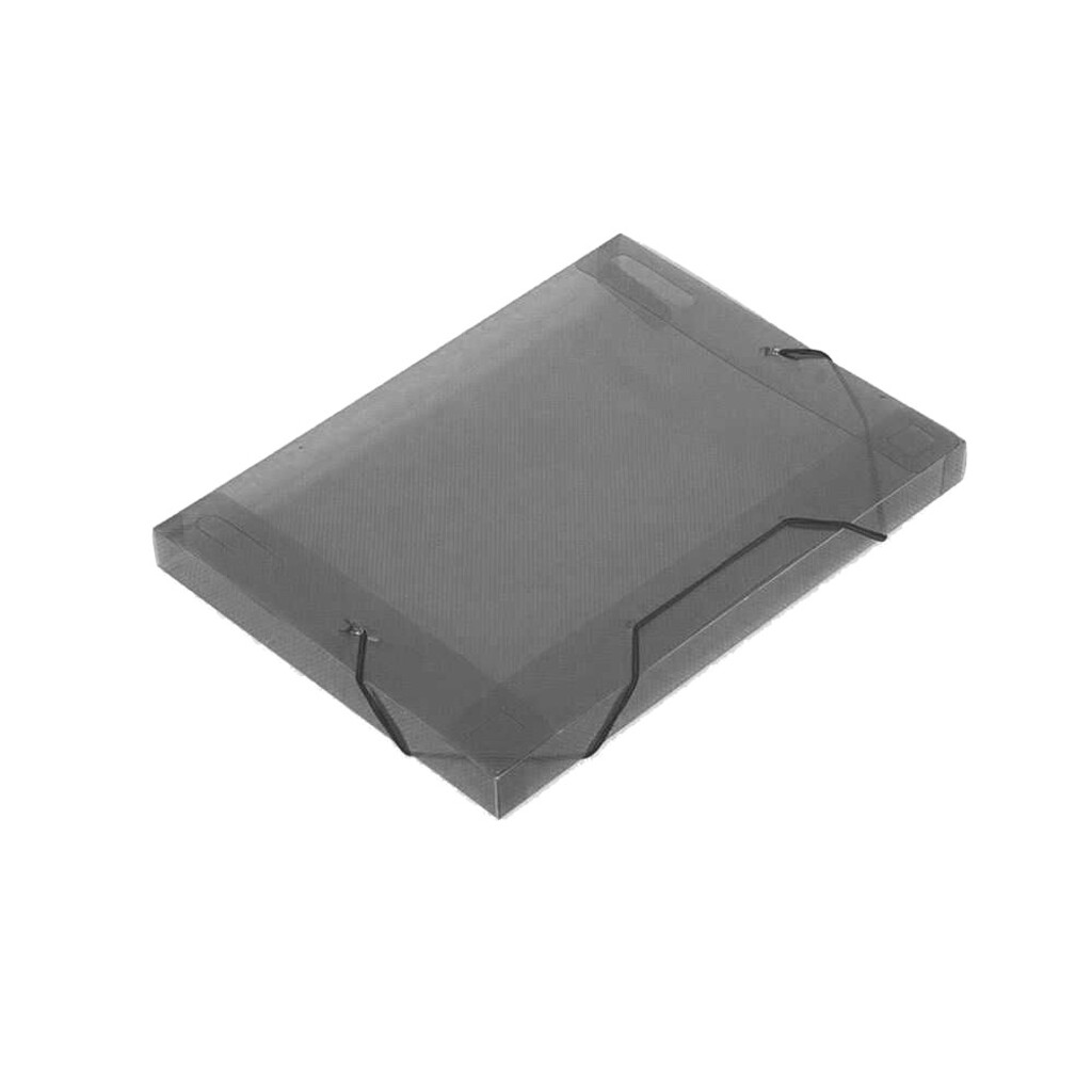 Pasta Aba Elástico Ofício 335 x 245mm Lombo 1,8cm Fumê Solft Polibras - Pacote com 10 Unidades - 160316