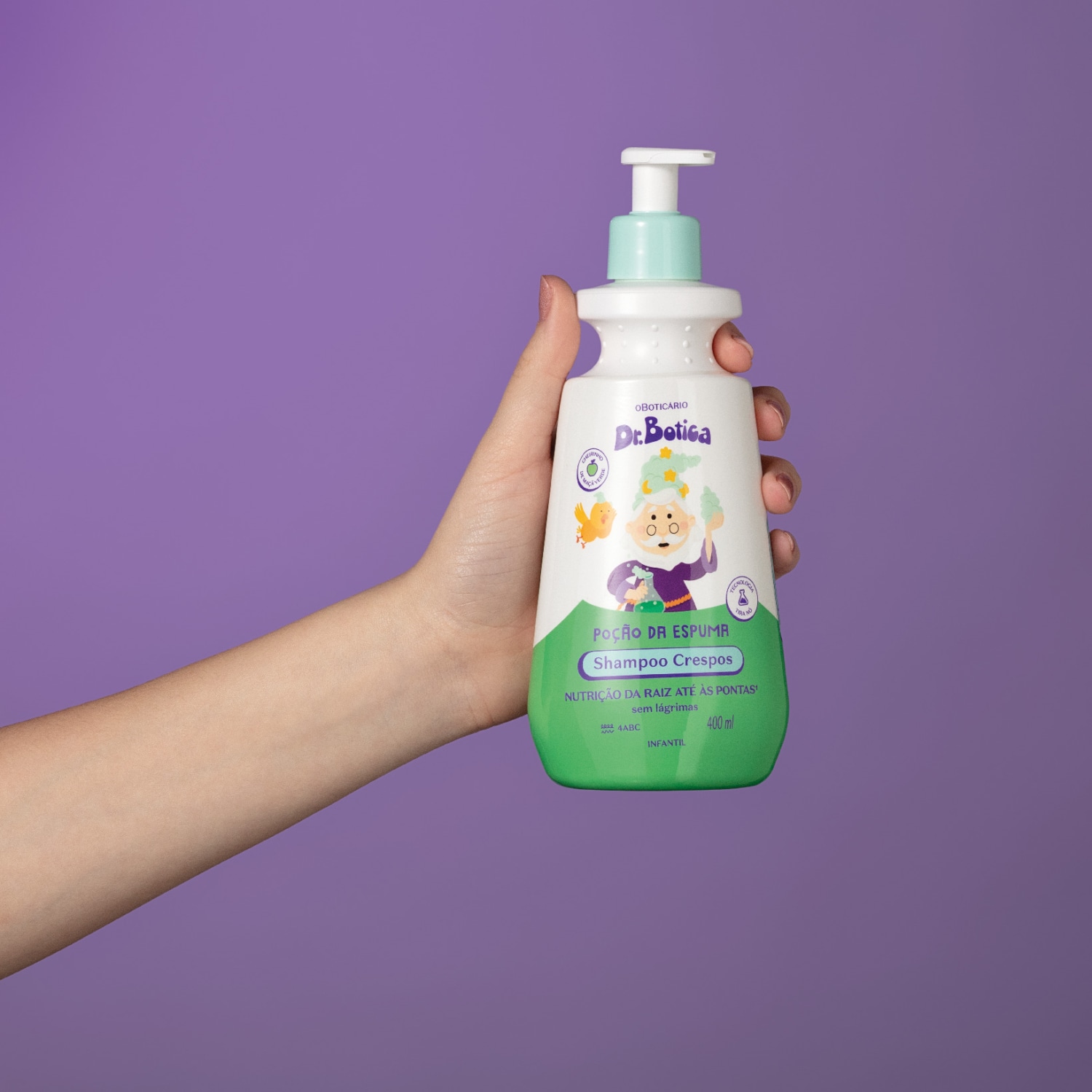 Shampoo Infantil Cabelos Crespos 4 ABC Dr.Botica Poção da Espuma 400ml