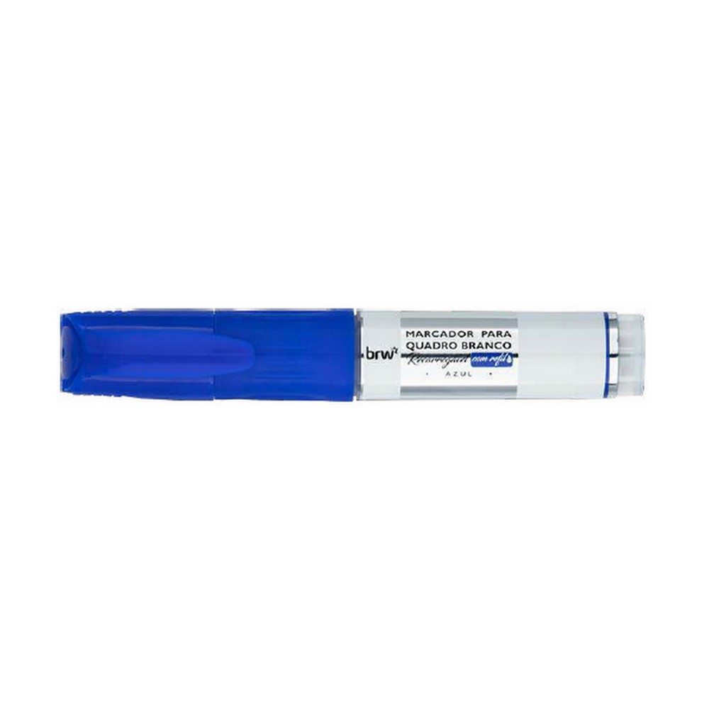 Caneta Quadro Branco Recarregável Caixa 12 Unidades Azul BRW CA6021