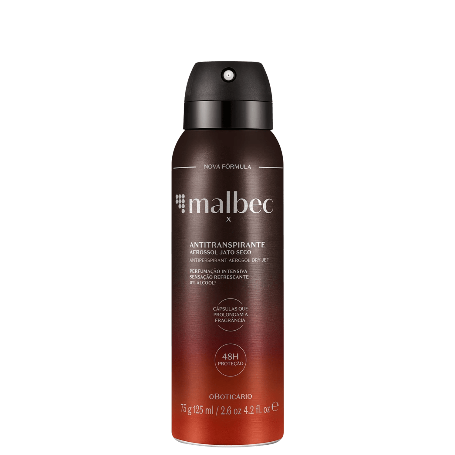 Desodorante Antitranspirante Aerossol Malbec X 75g/125ml
