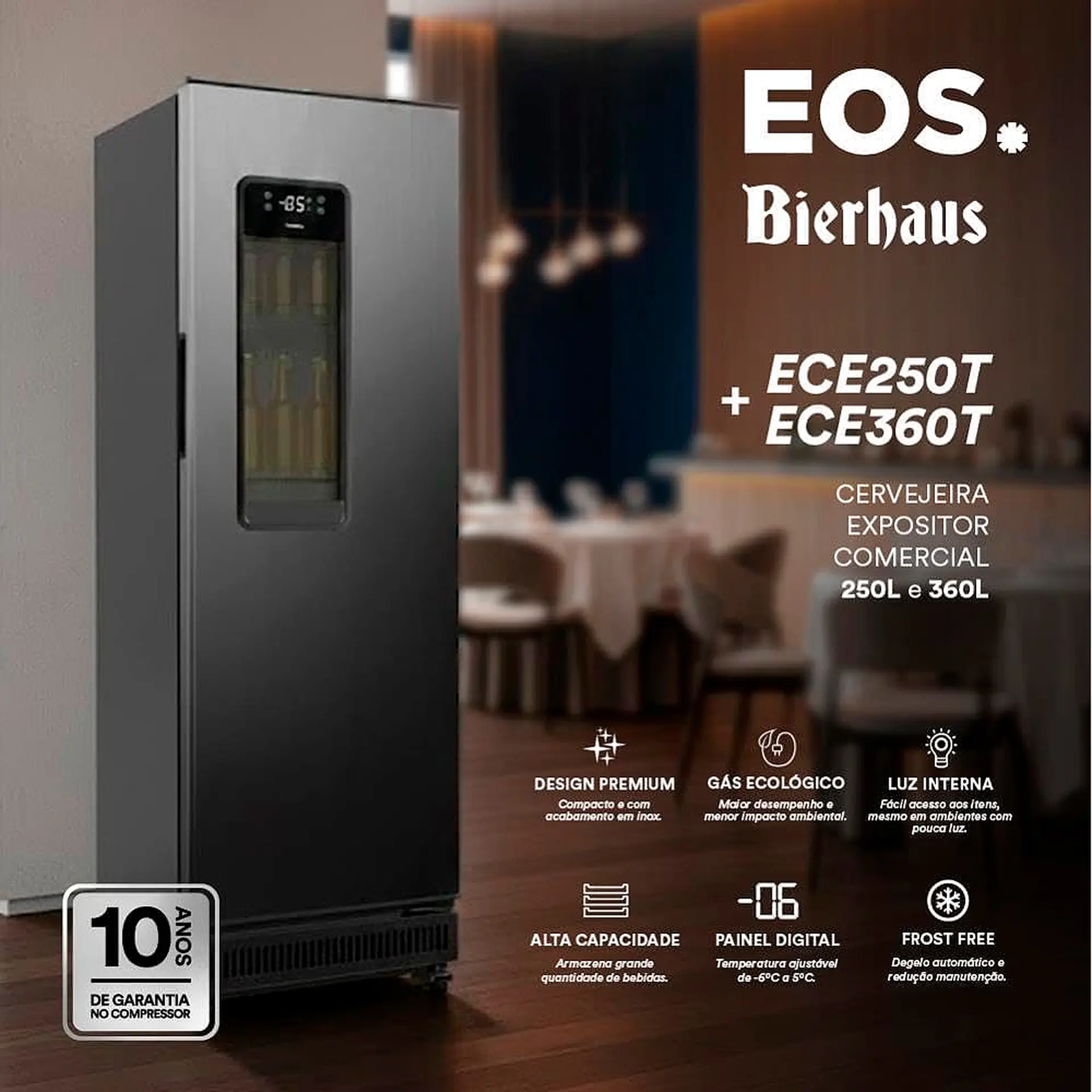 Cervejeira EOS 250L Frost Free B201977 - Black Inox - 220 Volts