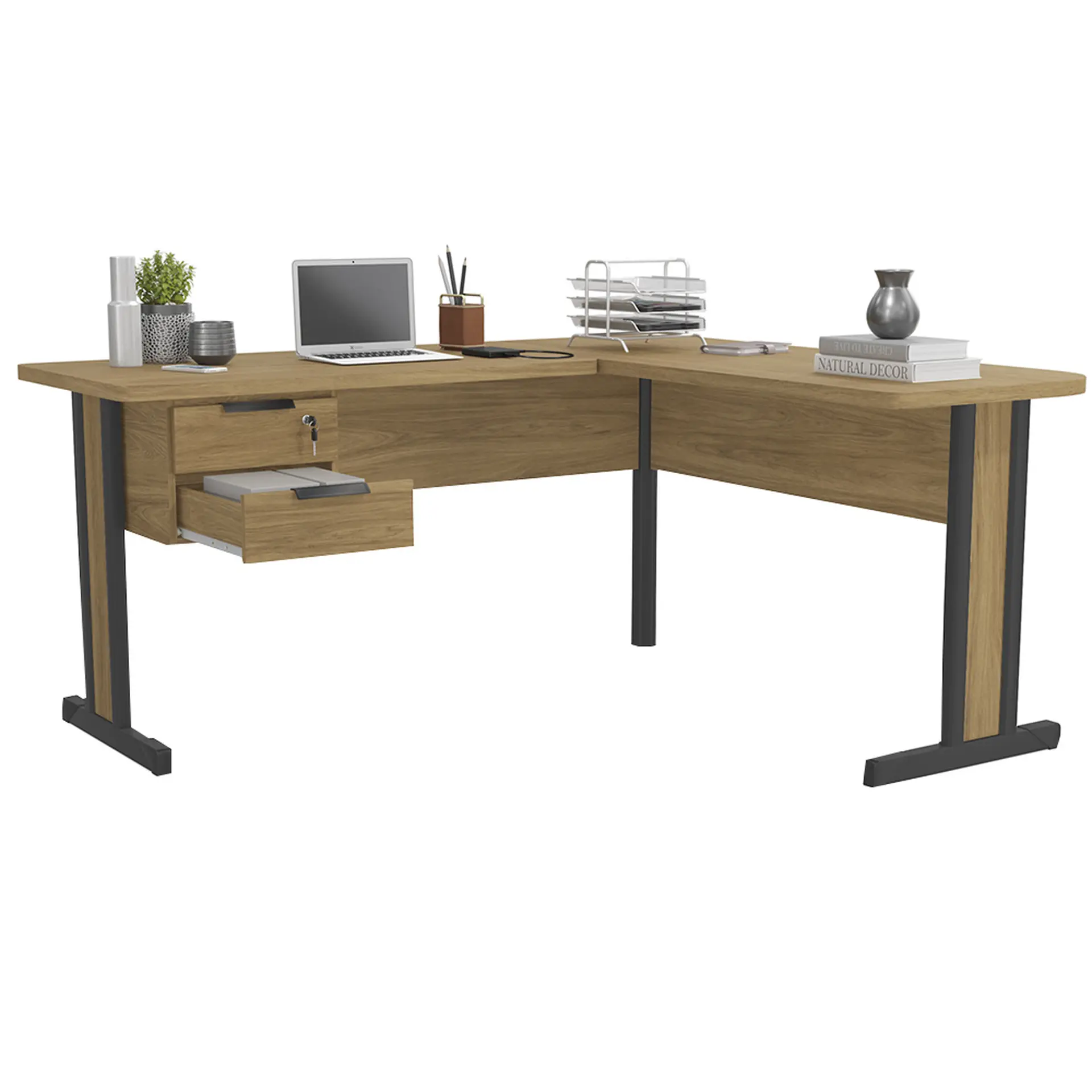 Mesa de Escritório 2 Gavetas Estrutura em MDP Versatile Kappesberg - Itapua