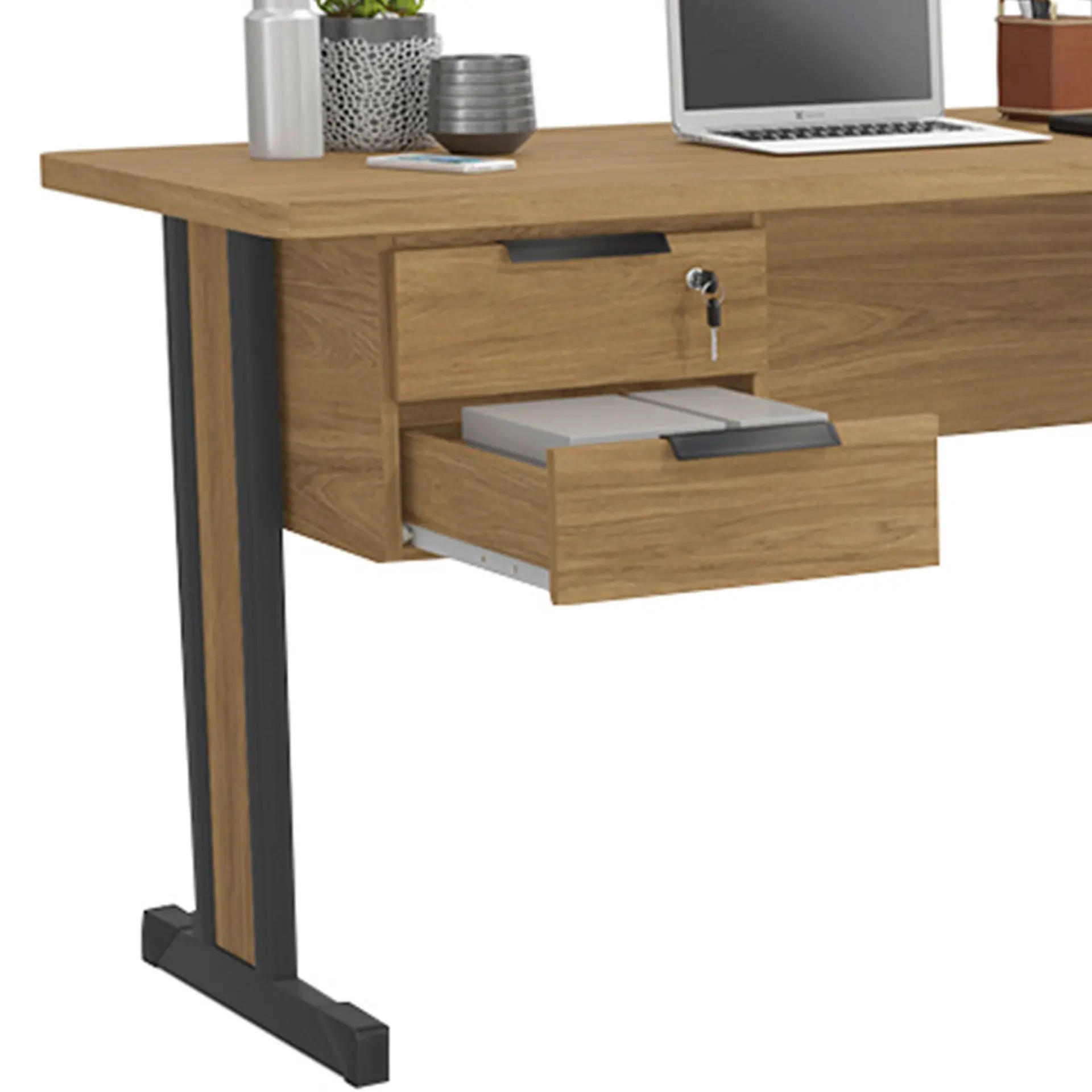 Mesa de Escritório 2 Gavetas Estrutura em MDP Versatile Kappesberg - Itapua