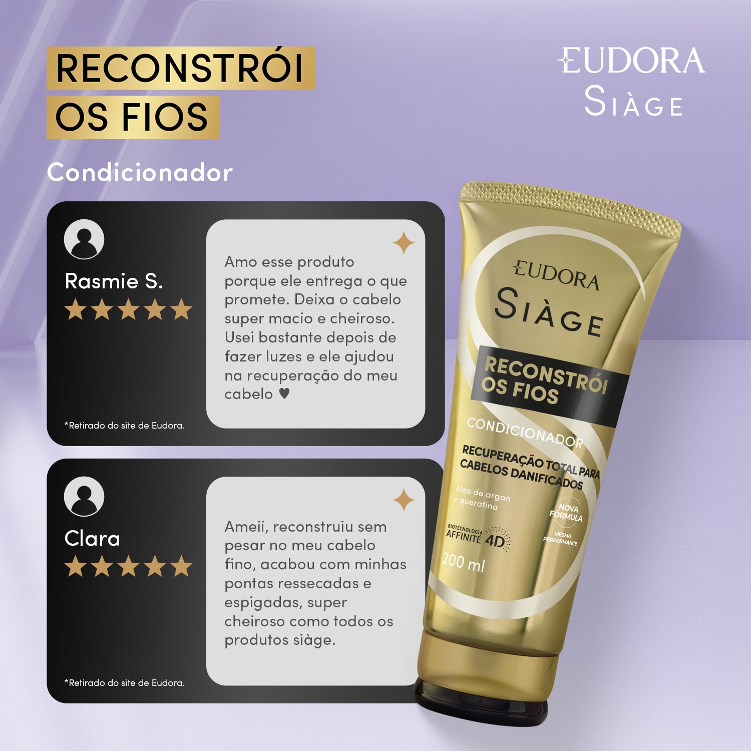Refil Condicionador Siàge Reconstrói os Fios 400ml