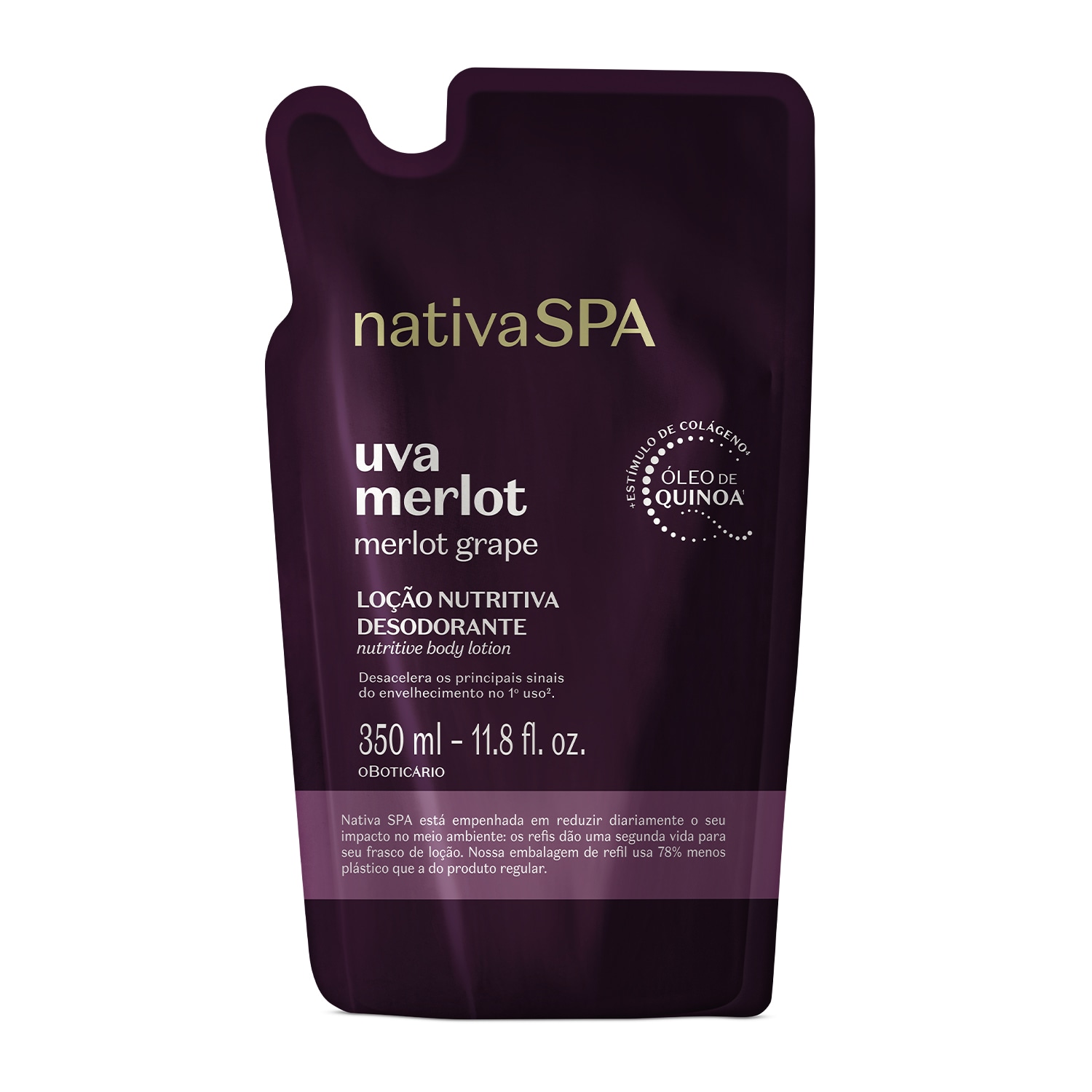 Combo Nativa Spa: Loção Corporal Ameixa 400ml + Refil Uva Merlot 350ml