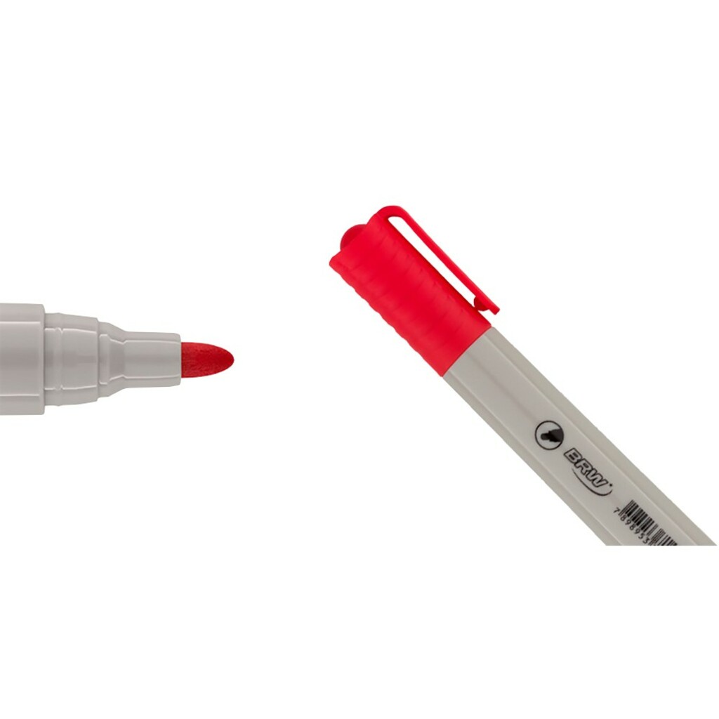Caneta Quadro Branco Recarregável 1,50mm Caixa com 12 Unidades Vermelho - BRW - CA6003
