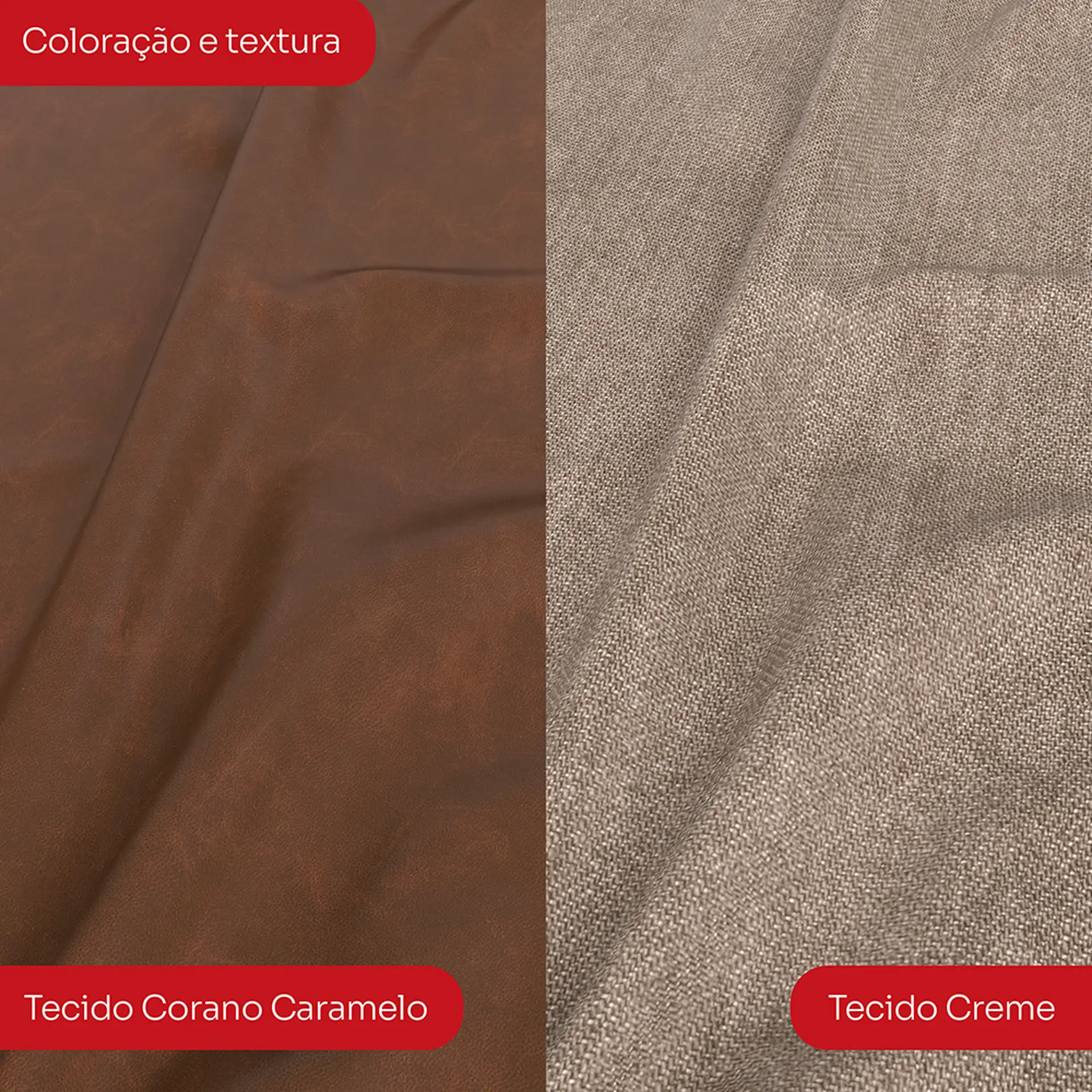 Conjunto de Mesa 6 cadeiras Assento Estofado Natalí Henn - Nature/Corano/Caramelo/Creme