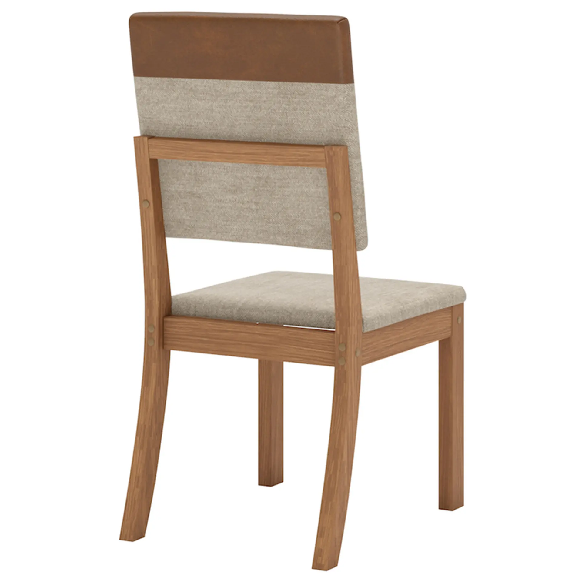 Conjunto de Mesa 6 cadeiras Assento Estofado Natalí Henn - Nature/Corano/Caramelo/Creme