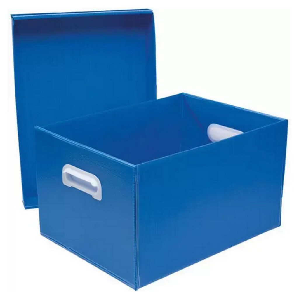 Caixa Organizadora Multiuso 485x335x200mm The Best Box Azul Fosca - Polibras - 22409