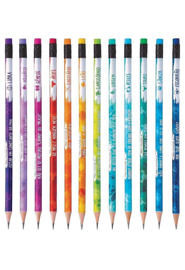 Lápis Preto TRIS Collection Signos com Borracha Unidade Sortido