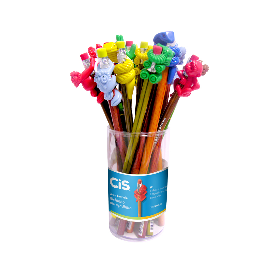 Lápis Preto CIS NR 02 Abraçadinho com Borracha Unidade Sortido