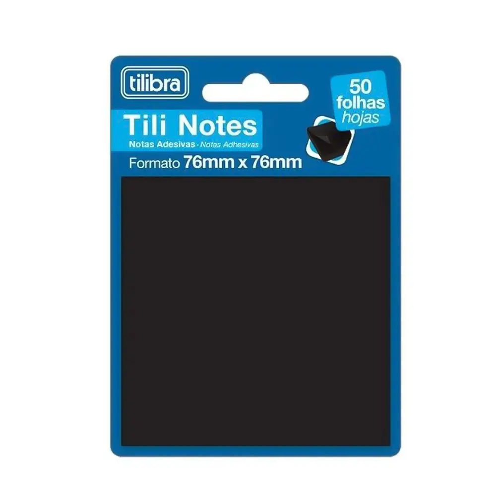 Bloco Adesivo Tilibra Tili Notes 76 x 76mm Preto
