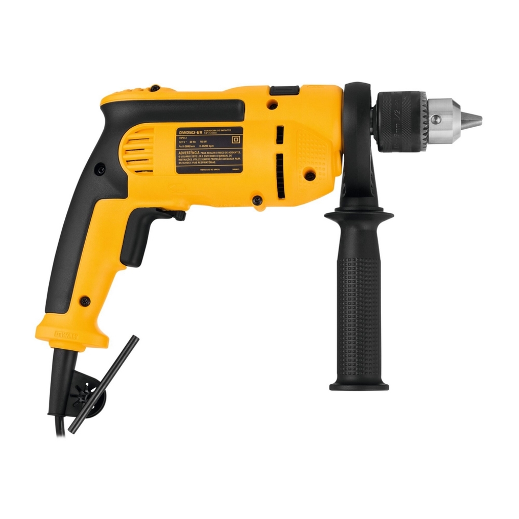 Furadeira de Impacto 710W 1/2" 13mm com Reverso 127 Volts Dewalt - DWD502BR