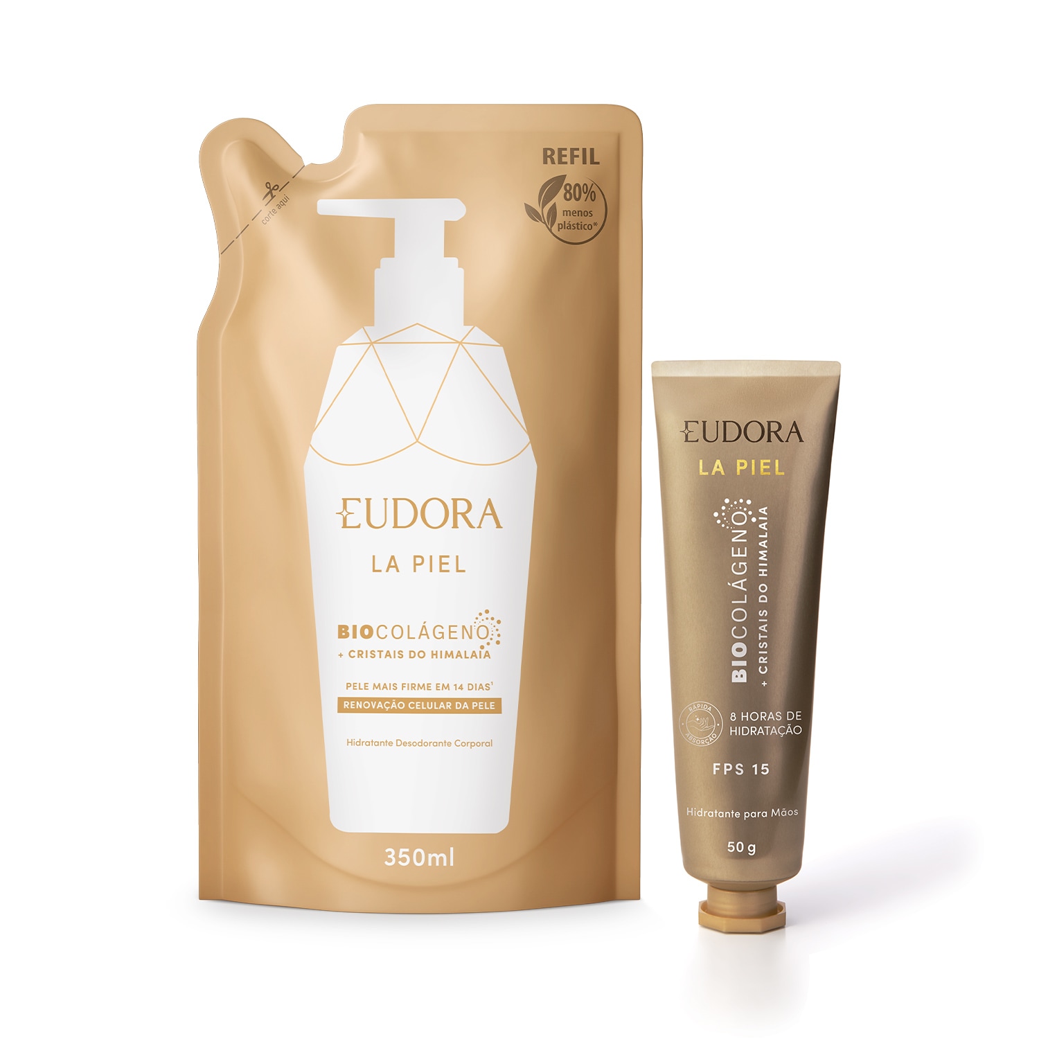 Combo La Piel Cristais do Himalaia: Hidratante para Mãos 50g + Refil Hidratante Corporal 350ml