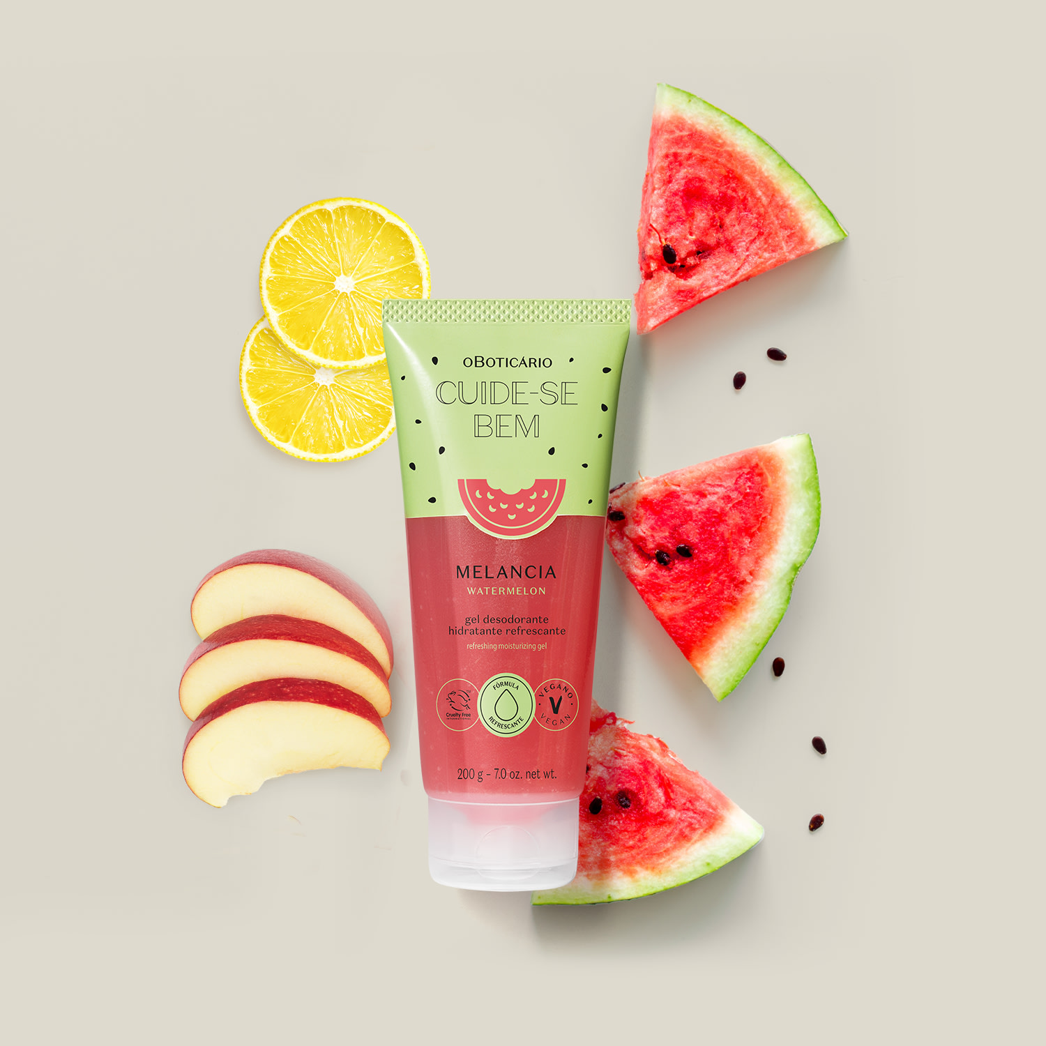 Gel Desodorante Hidratante Refrescante Cuide-se Bem Melancia 200g