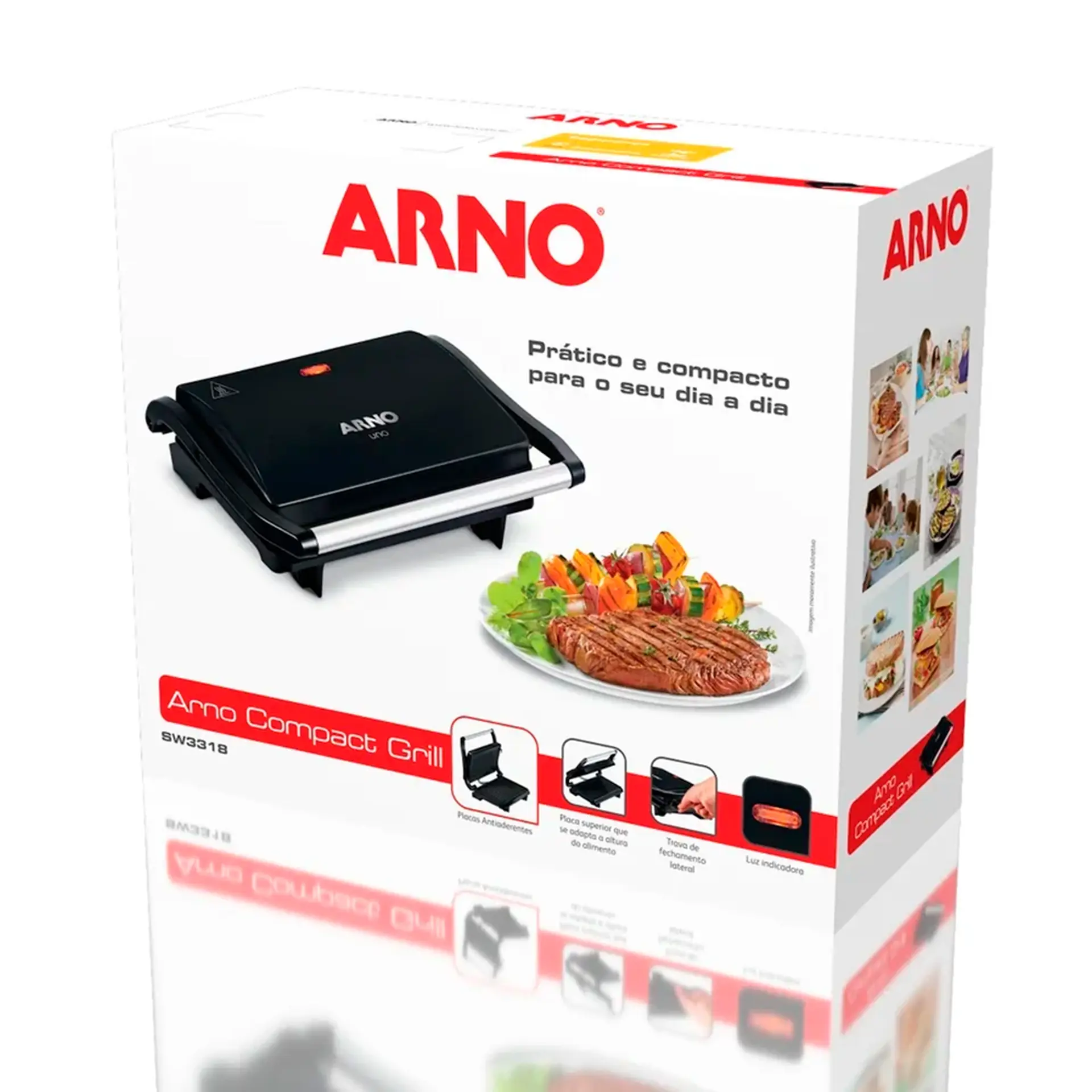 Grill Sanduicheira Arno Panini GPTO 850W - Preto - 110 Volts