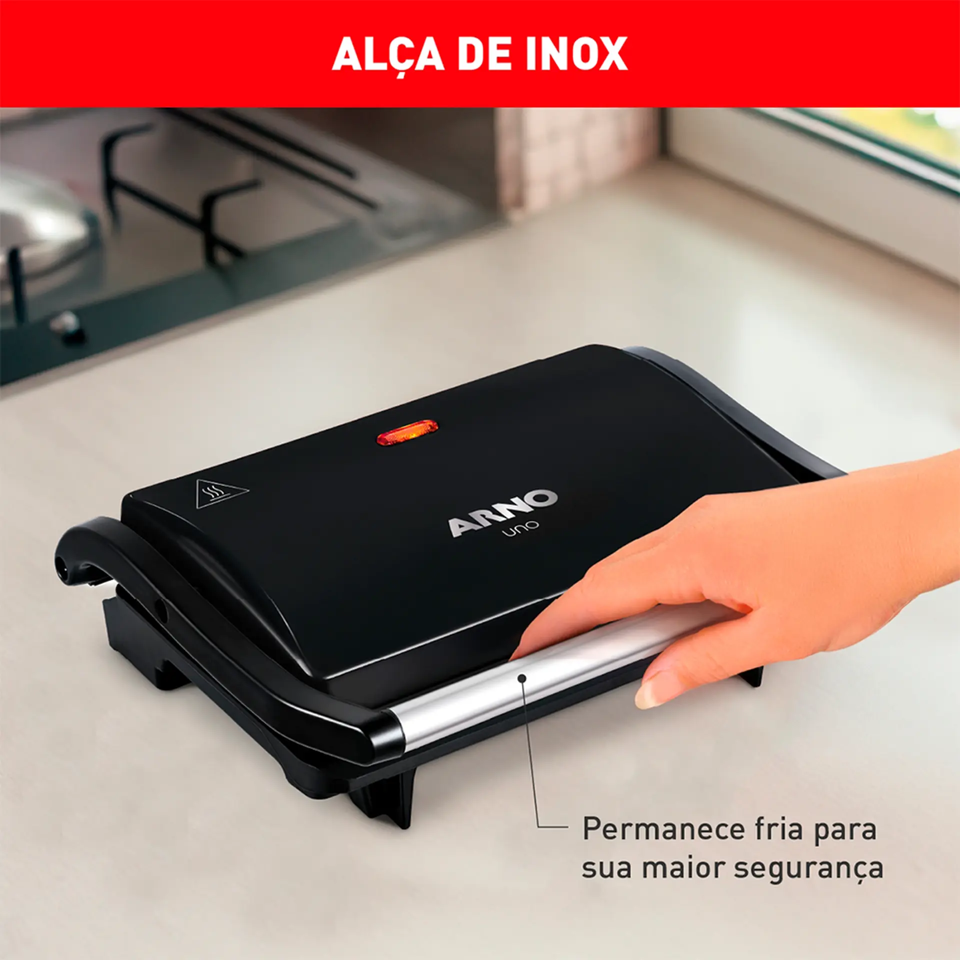 Grill Sanduicheira Arno Panini GPTO 850W - Preto - 110 Volts