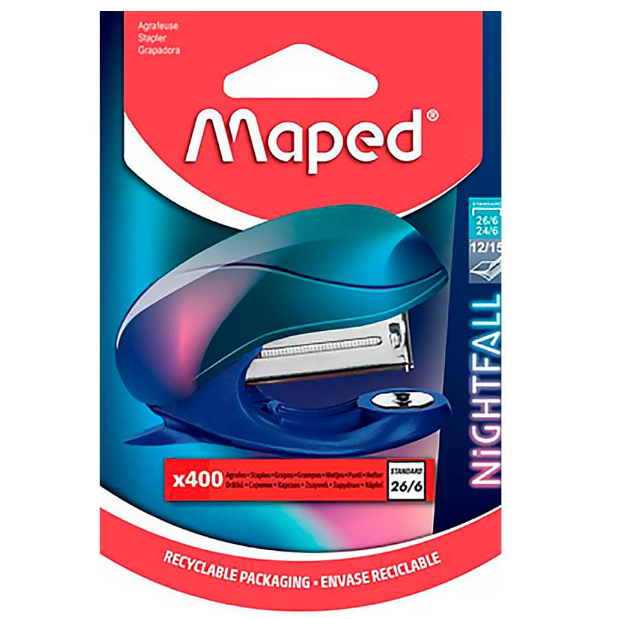 Grampeador Maped Mini Nightfall com 400 Grampos