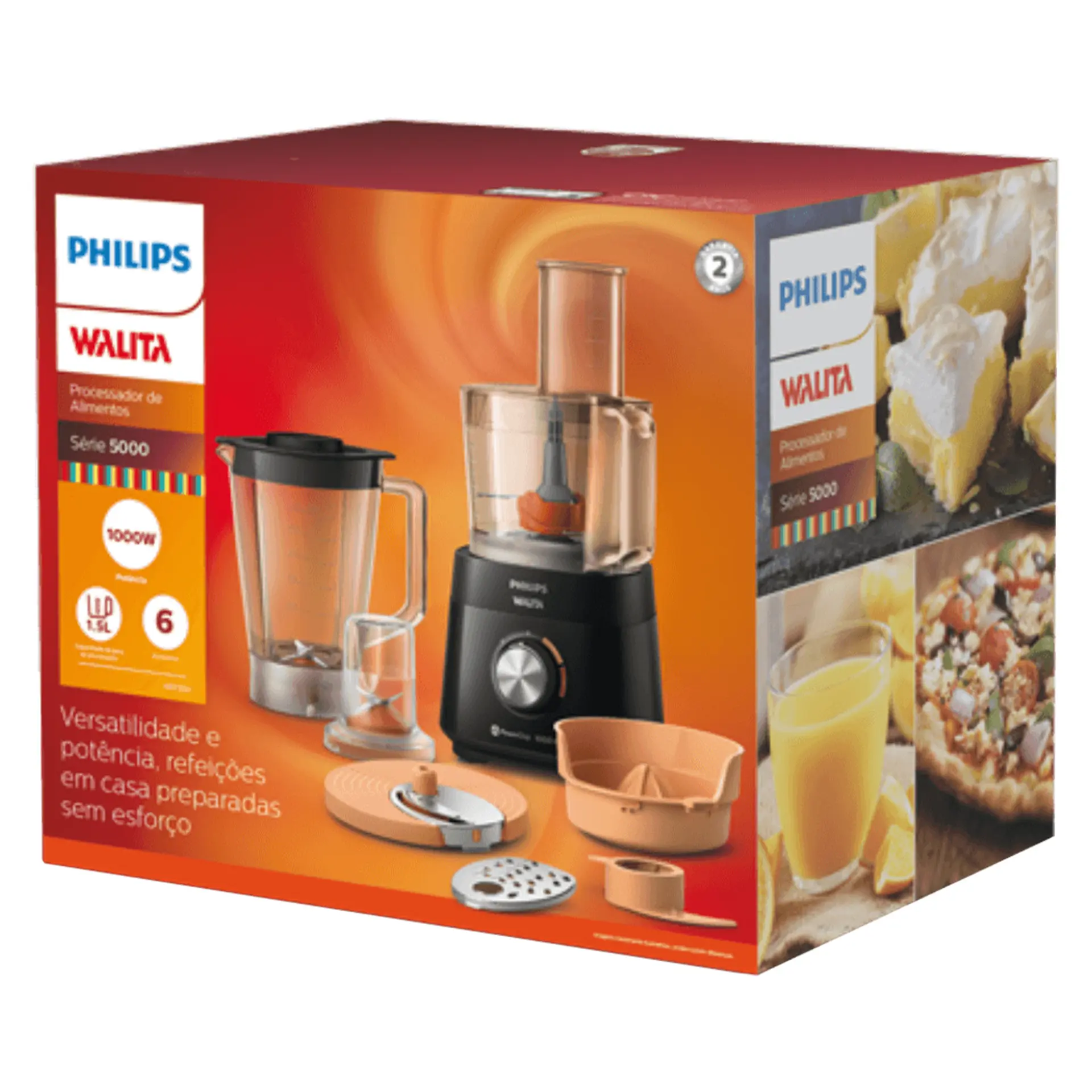 Multiprocessador Walita 7 em 1 PowerChop 1000W - Preto - 110 Volts