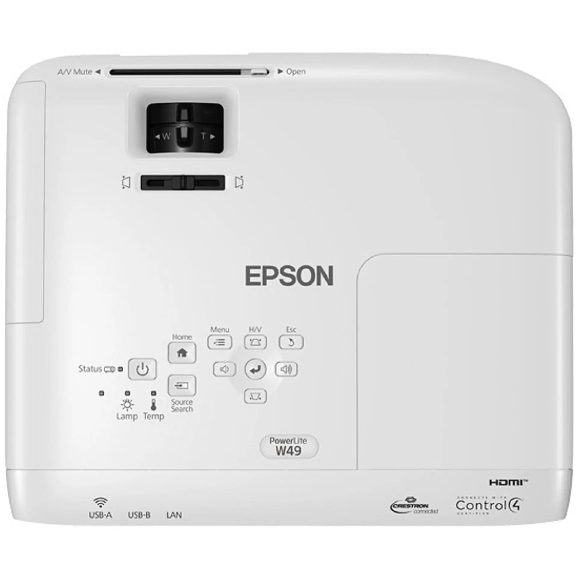Projetor Epson PowerLite W49 3800 Lúmens WXGA HDMI - Branco - Bivolt