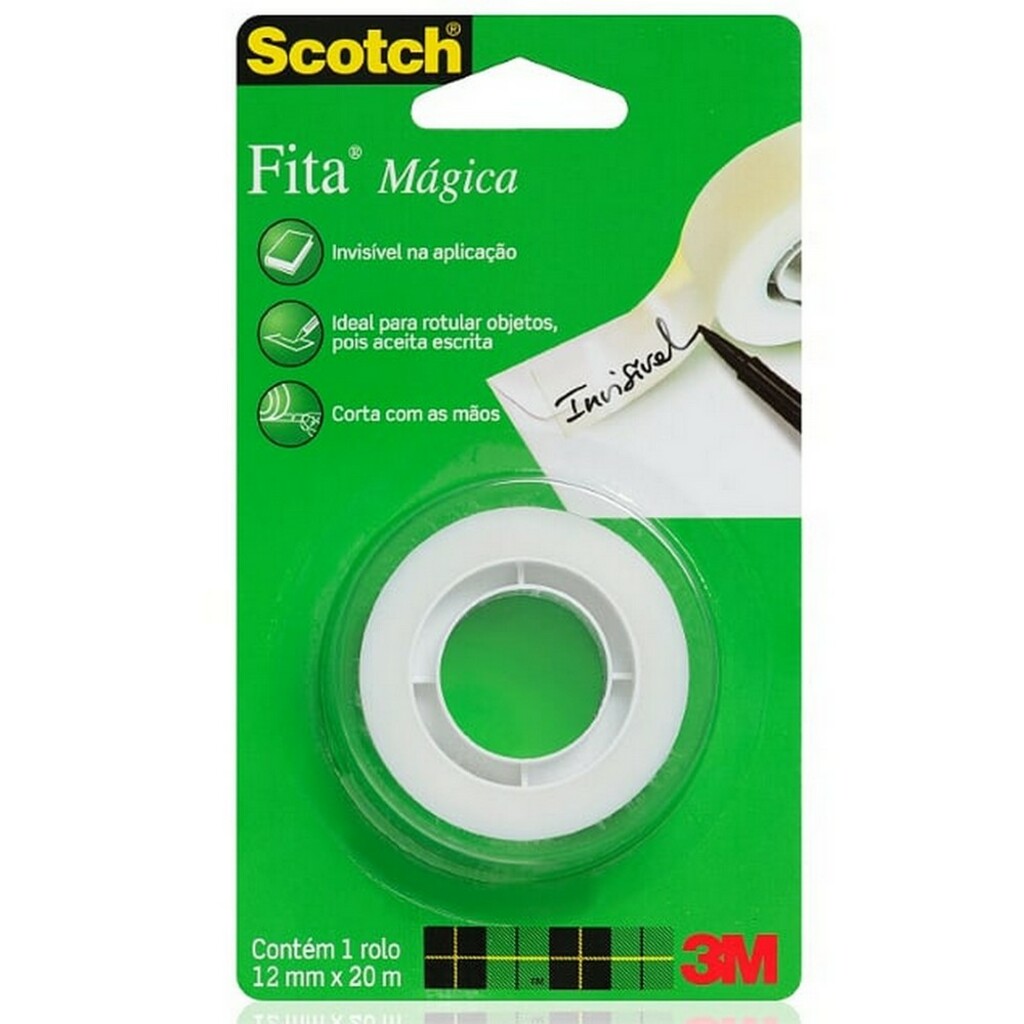 Fita Adesiva Transparente Mágica 12mm x 20m Unitário - Scotch - 3M- HB004544803