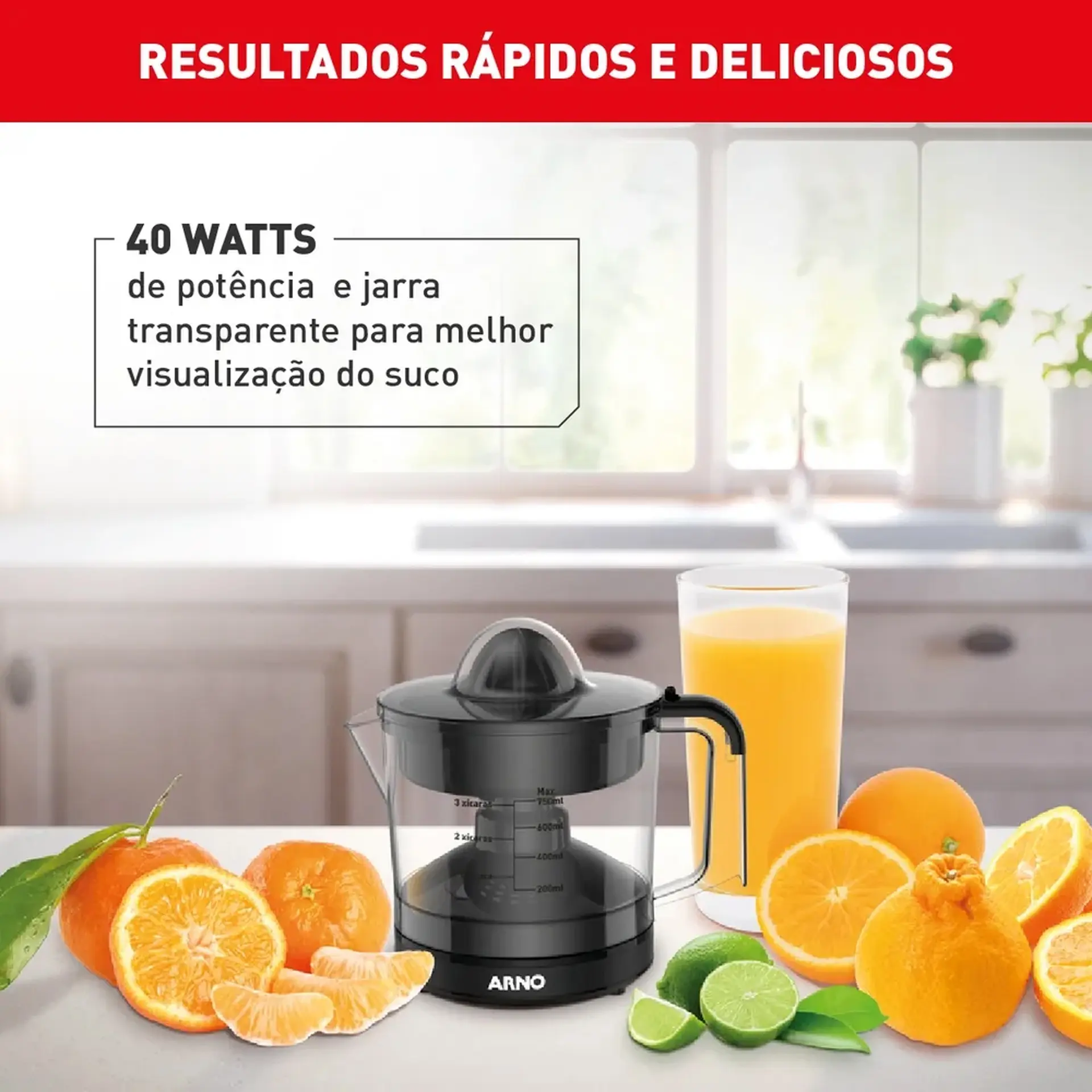 Espremedor de Frutas Arno Suco Express CP31/32 0,75L 40W - Preto - 220 Volts