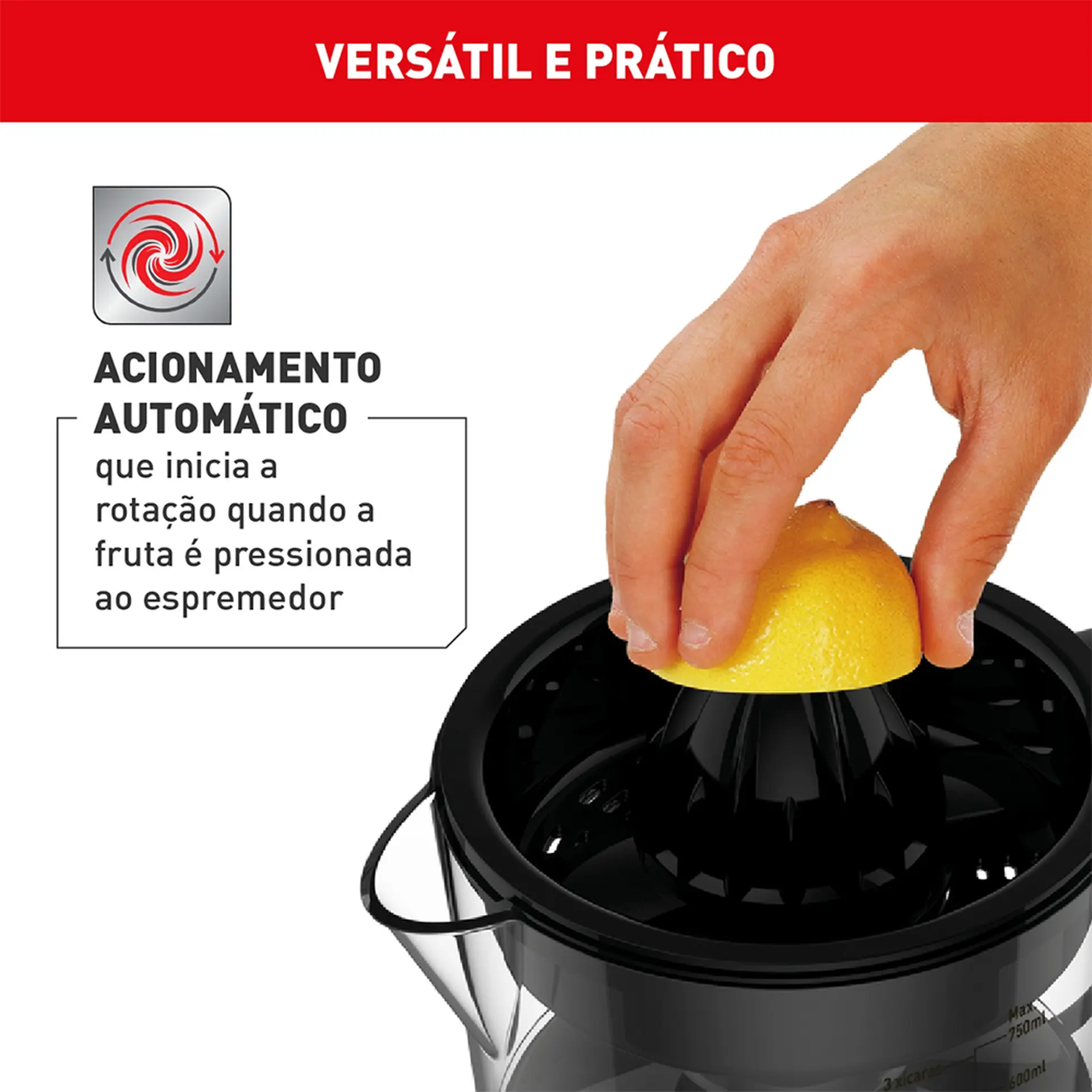 Espremedor de Frutas Arno Suco Express CP31/32 0,75L 40W - Preto - 220 Volts