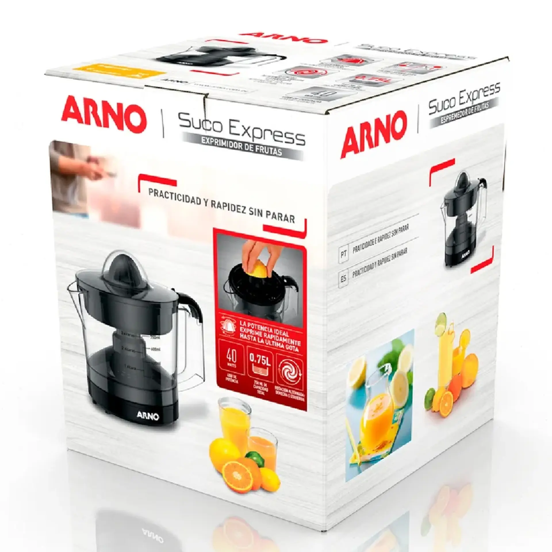 Espremedor de Frutas Arno Suco Express CP31/32 0,75L 40W - Preto - 220 Volts