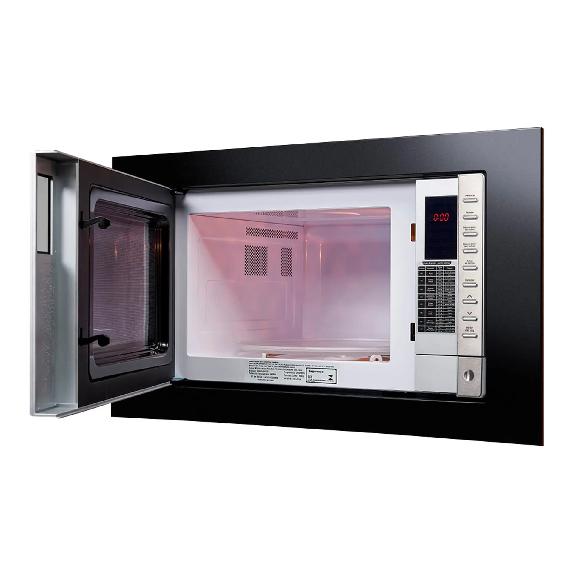 Micro-Ondas de Embutir Fischer Fit Line 25L 900W Descongelamento por Peso - Preto - 110 Volts
