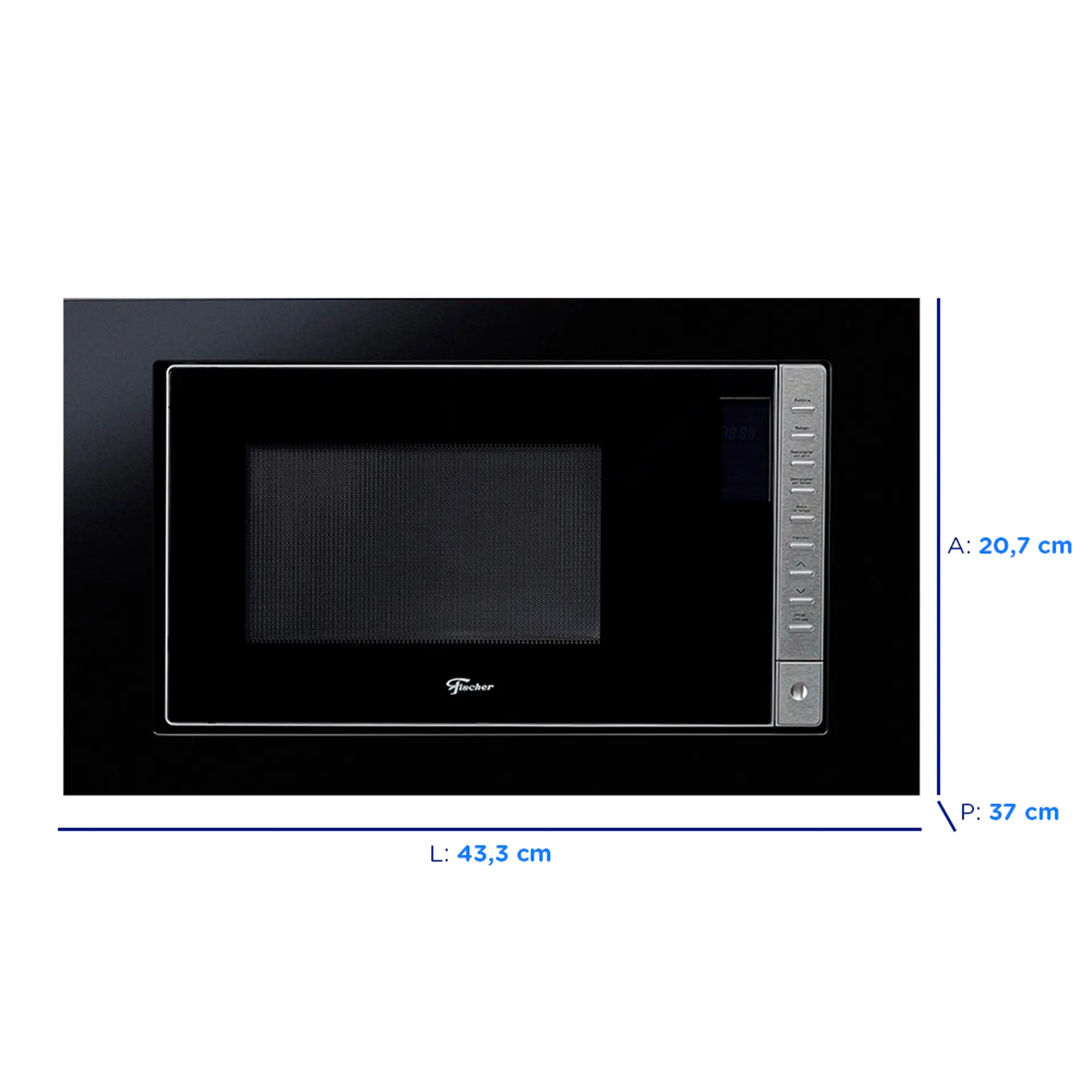 Micro-Ondas de Embutir Fischer Fit Line 25L 900W Descongelamento por Peso - Preto - 110 Volts