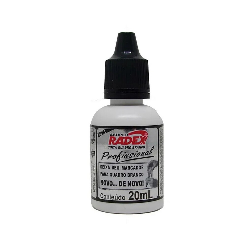 Tinta Marcador Para Quadro Branco 20ml Preto Radex - Caixa com 12 Unidades - 228