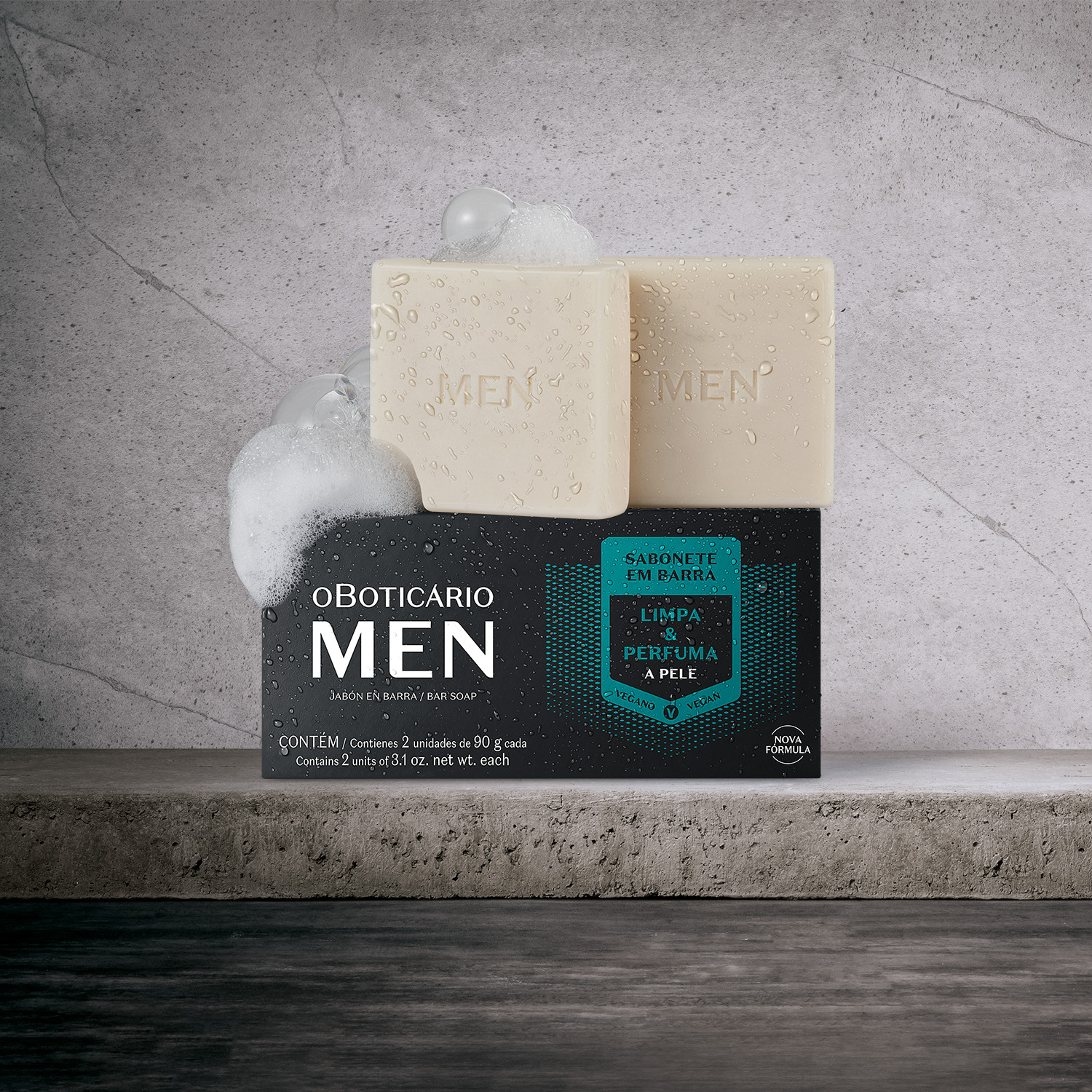 Combo Presente Dia dos Pais MEN: Only Desodorante Colônia 100ml + Sabonete em Barra 2x90g + Caixa Presenteável